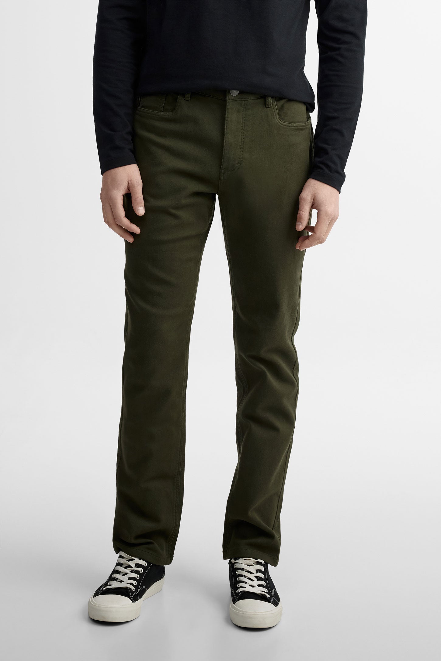 Pantalon 5 poches coupe droite en twill - Homme && KAKI