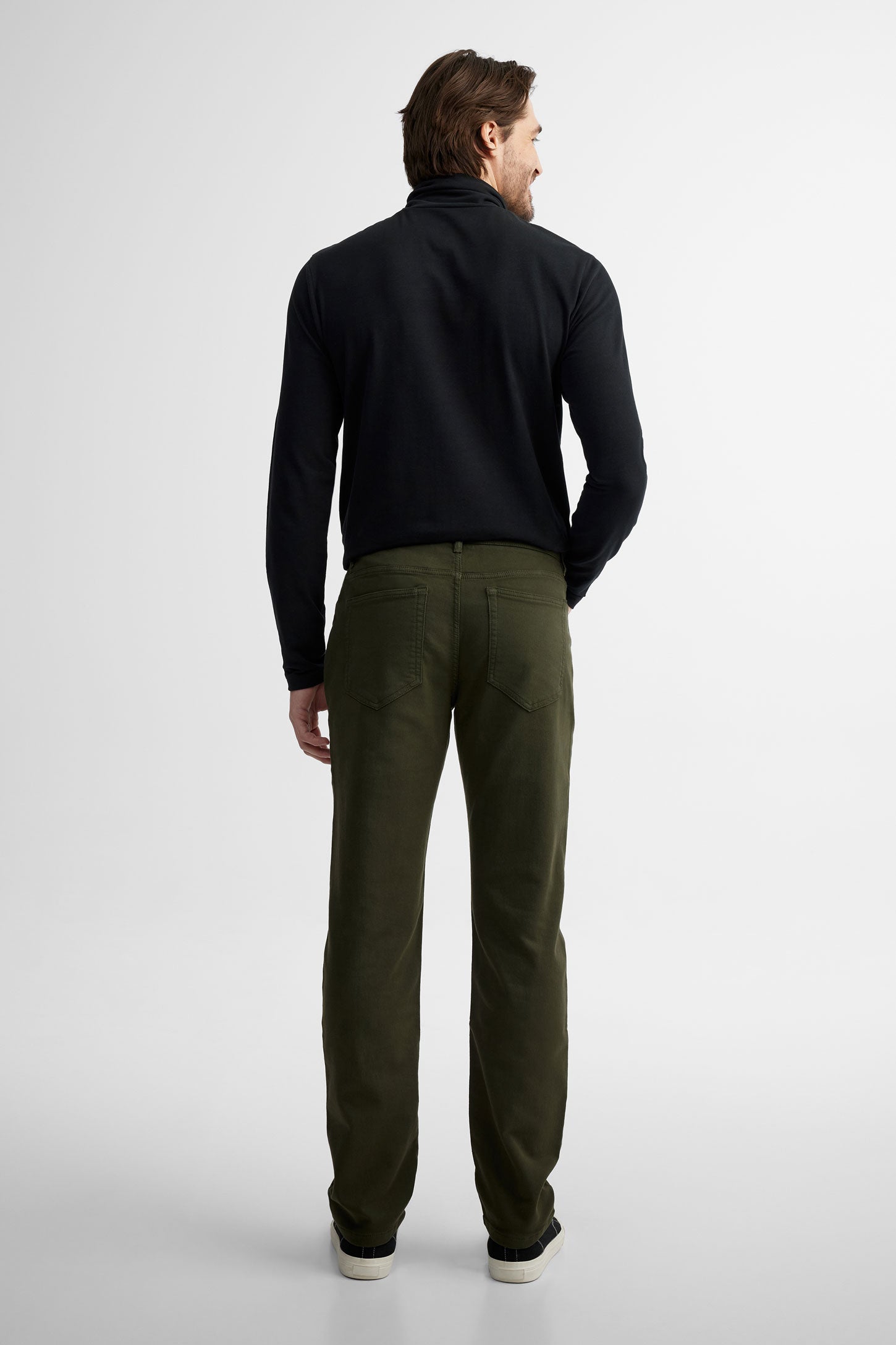 Pantalon 5 poches coupe droite en twill - Homme && KAKI