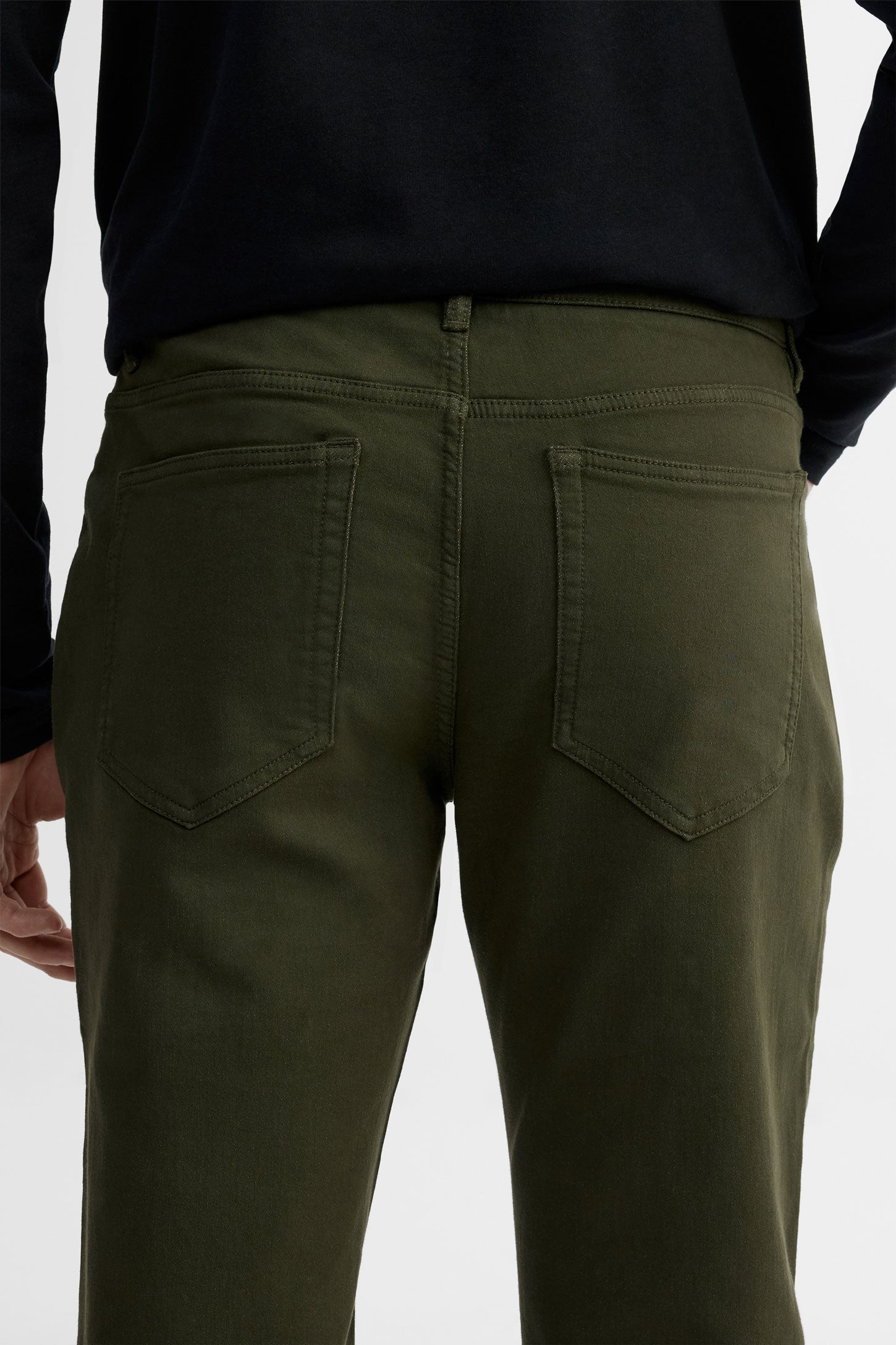 Pantalon 5 poches coupe droite en twill - Homme && KAKI