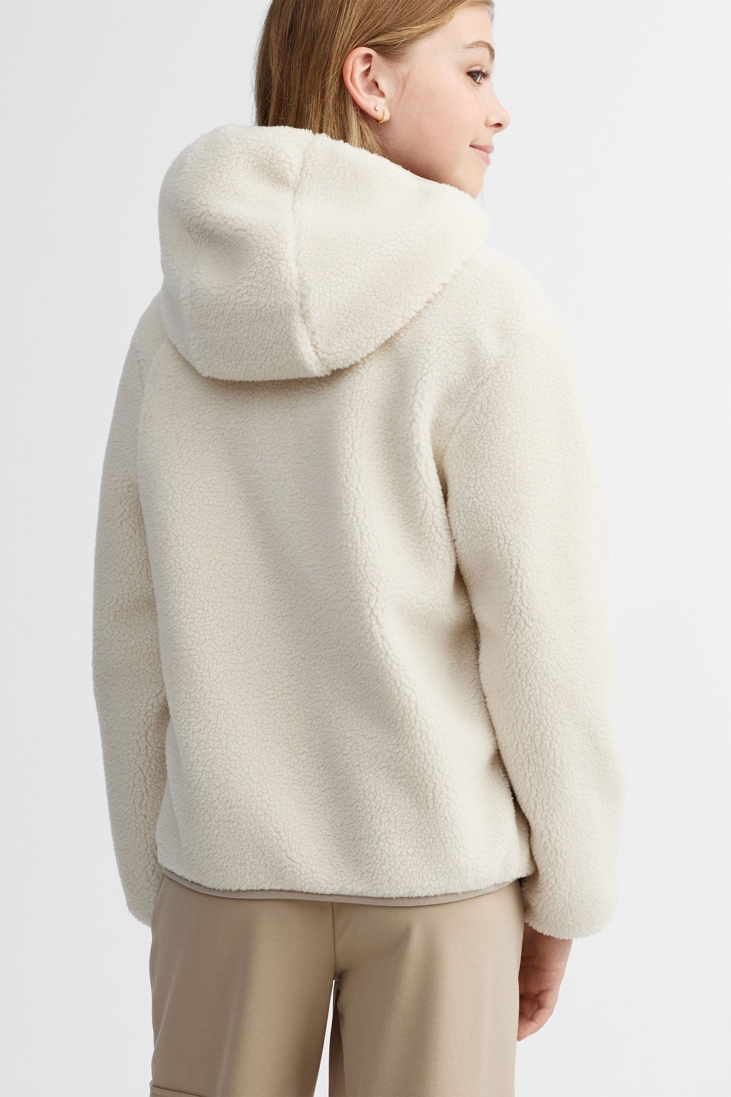 Manteau en sherpa doublé - Ado fille && OATMEAL