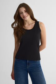 Camisole sans manches en coton stretch - Femme && NOIR