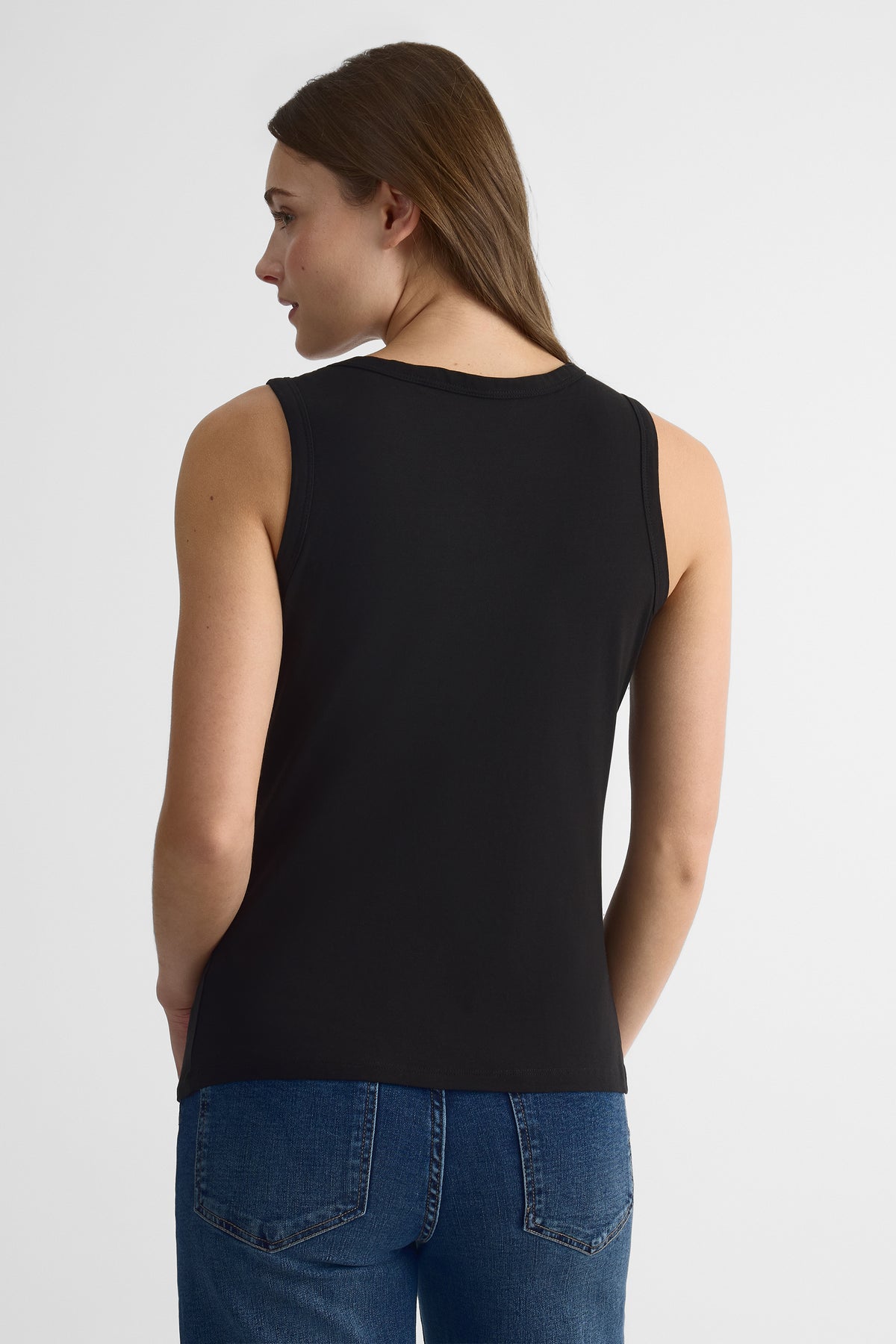 Camisole sans manches en coton stretch - Femme && NOIR