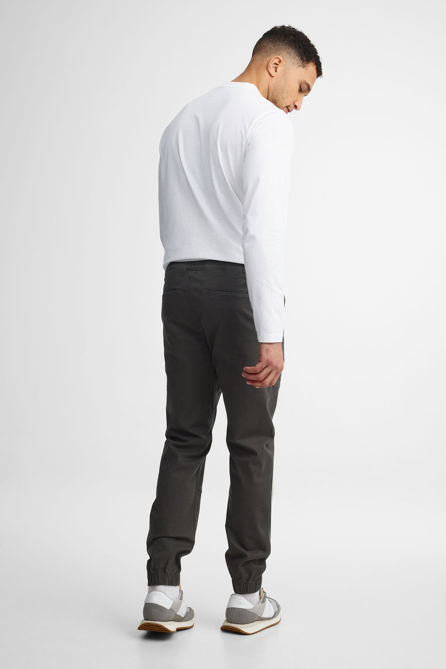 Pantalon jogger en twill - Homme && GRIS FONCE