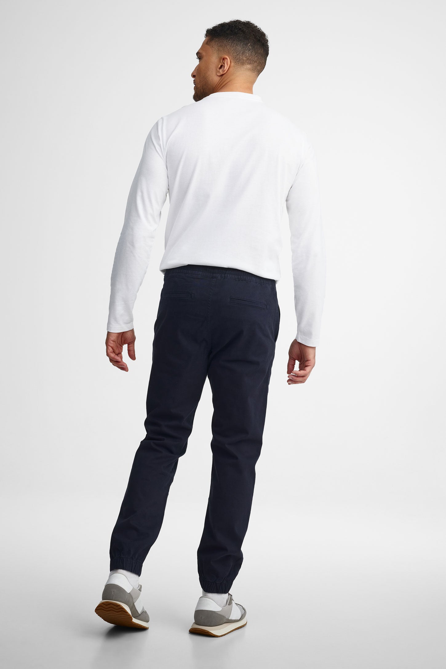 Pantalon jogger en twill - Homme && BLEU MARINE