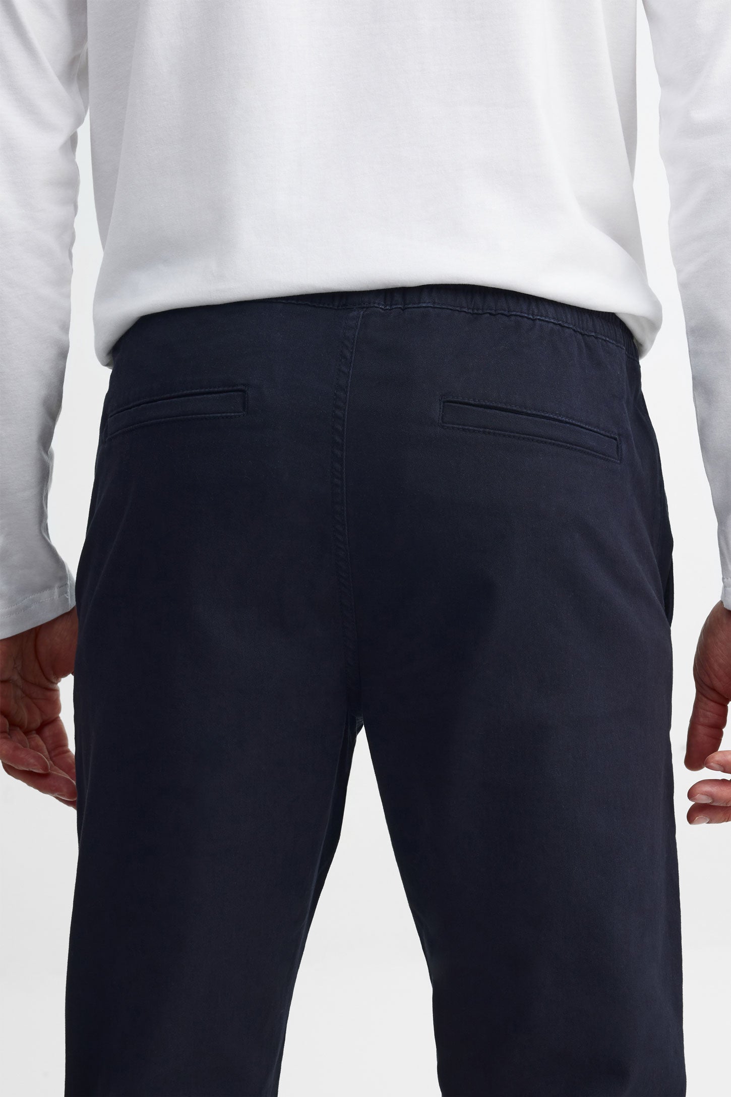 Pantalon jogger en twill - Homme && BLEU MARINE