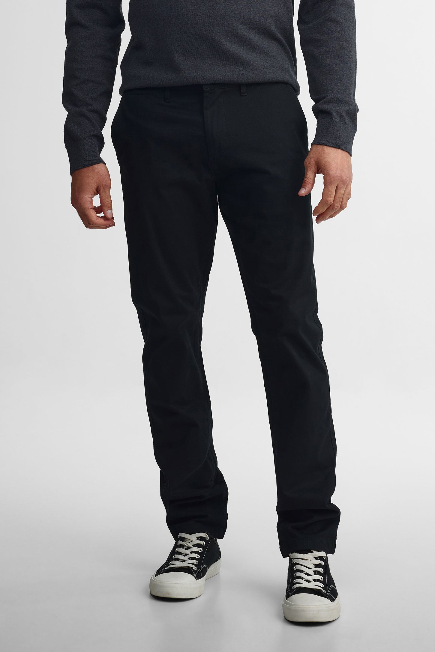 Pantalon chino coupe ajustée - Homme && NOIR