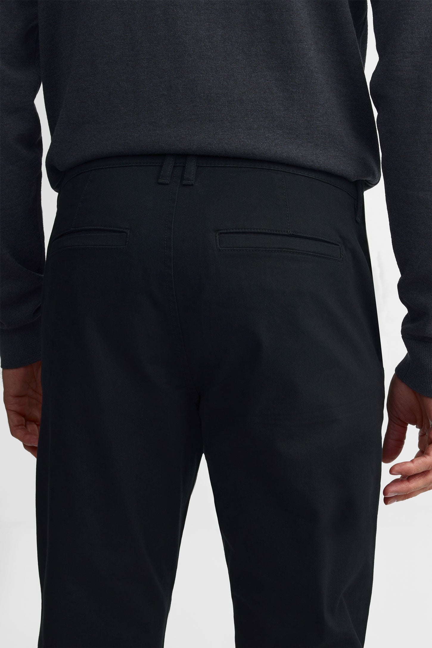 Pantalon chino coupe ajustée - Homme && NOIR