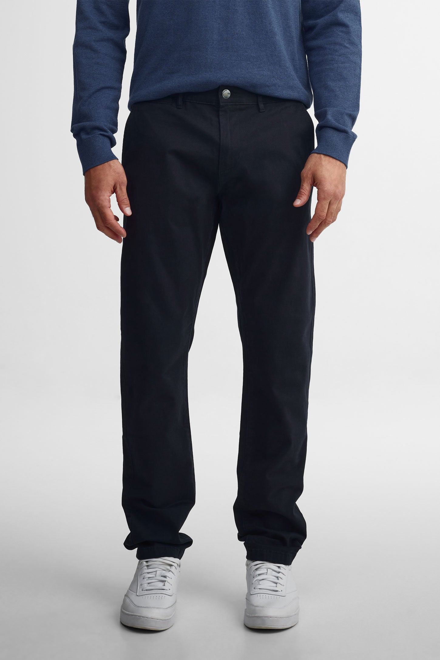 Pantalon chino coupe ajustée - Homme && BLEU MARINE