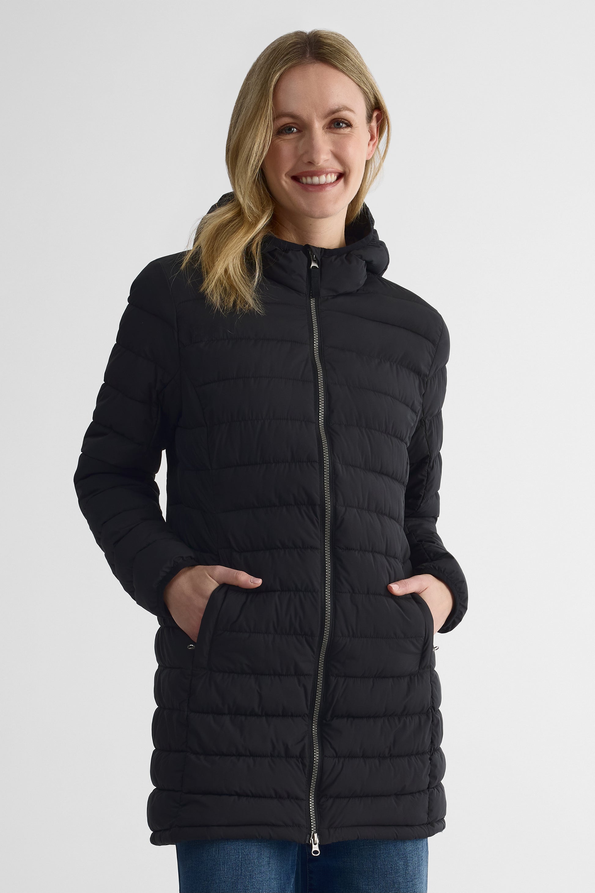 Manteau d'hiver à capuchon - Femme && NOIR