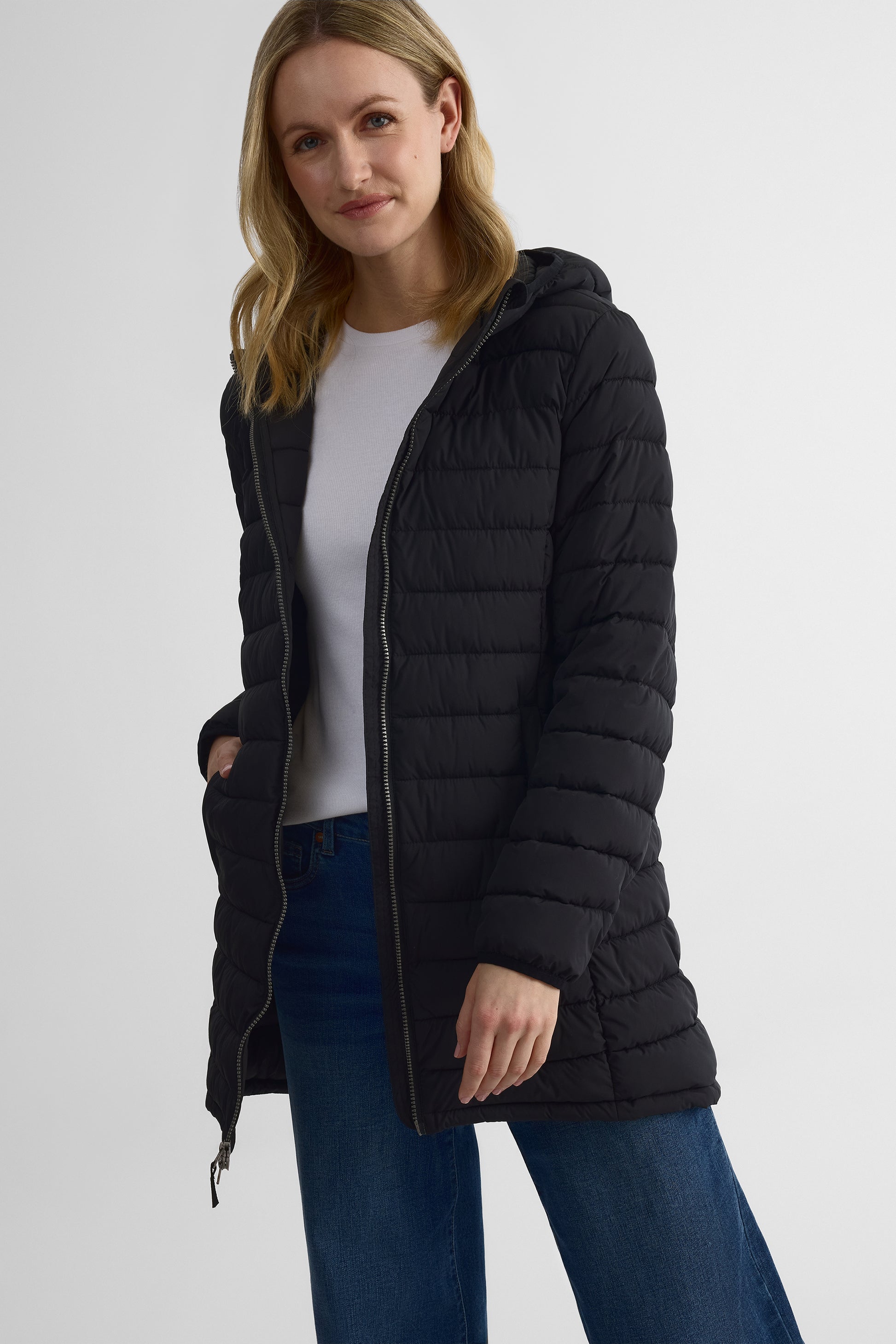 Manteau d'hiver à capuchon - Femme && NOIR