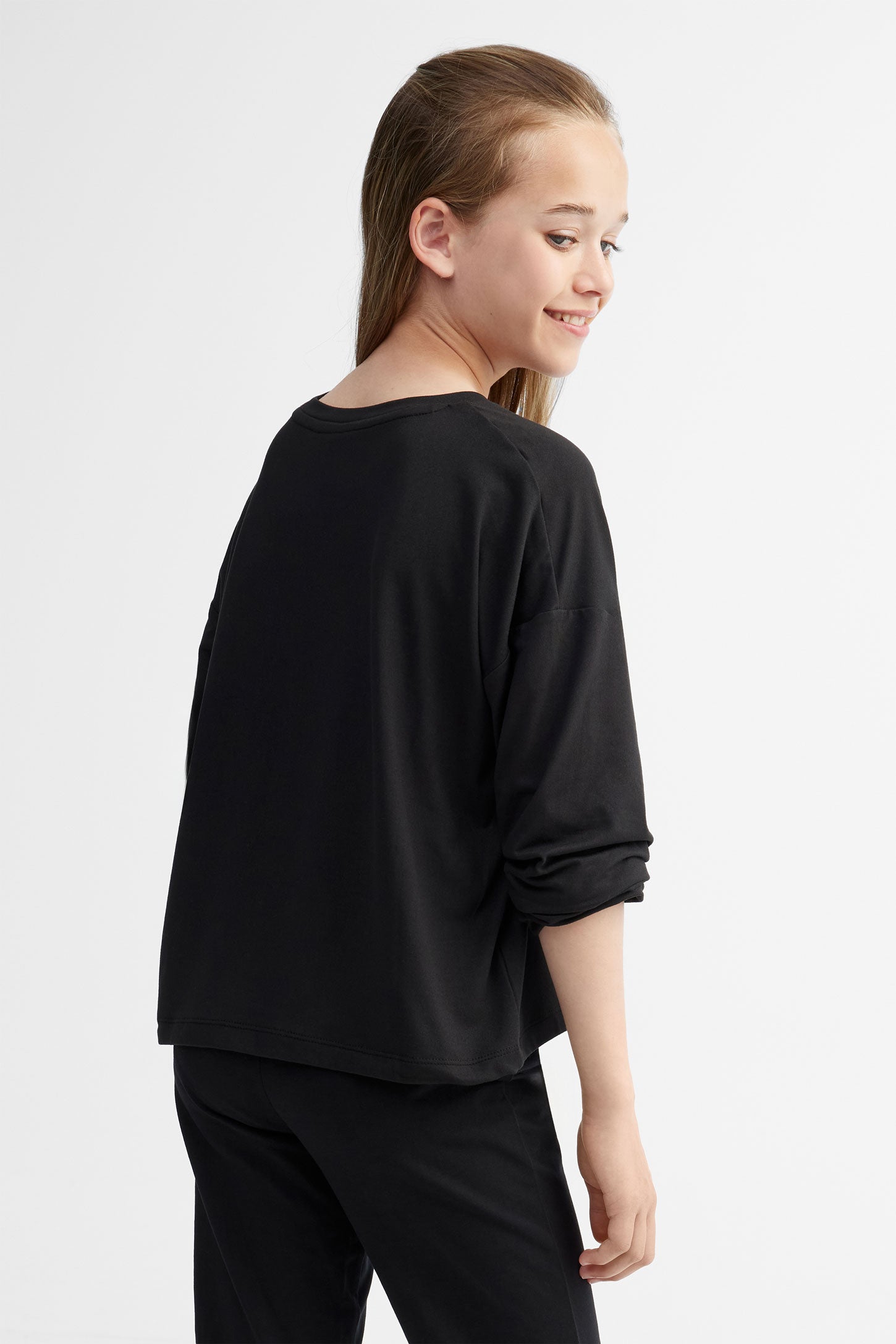 T-shirt manches longues imprimé, 2/25$ - Ado fille && NOIR