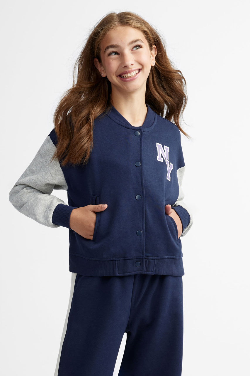 Varsity fleece bomber jacket Teenage girl - Main Image