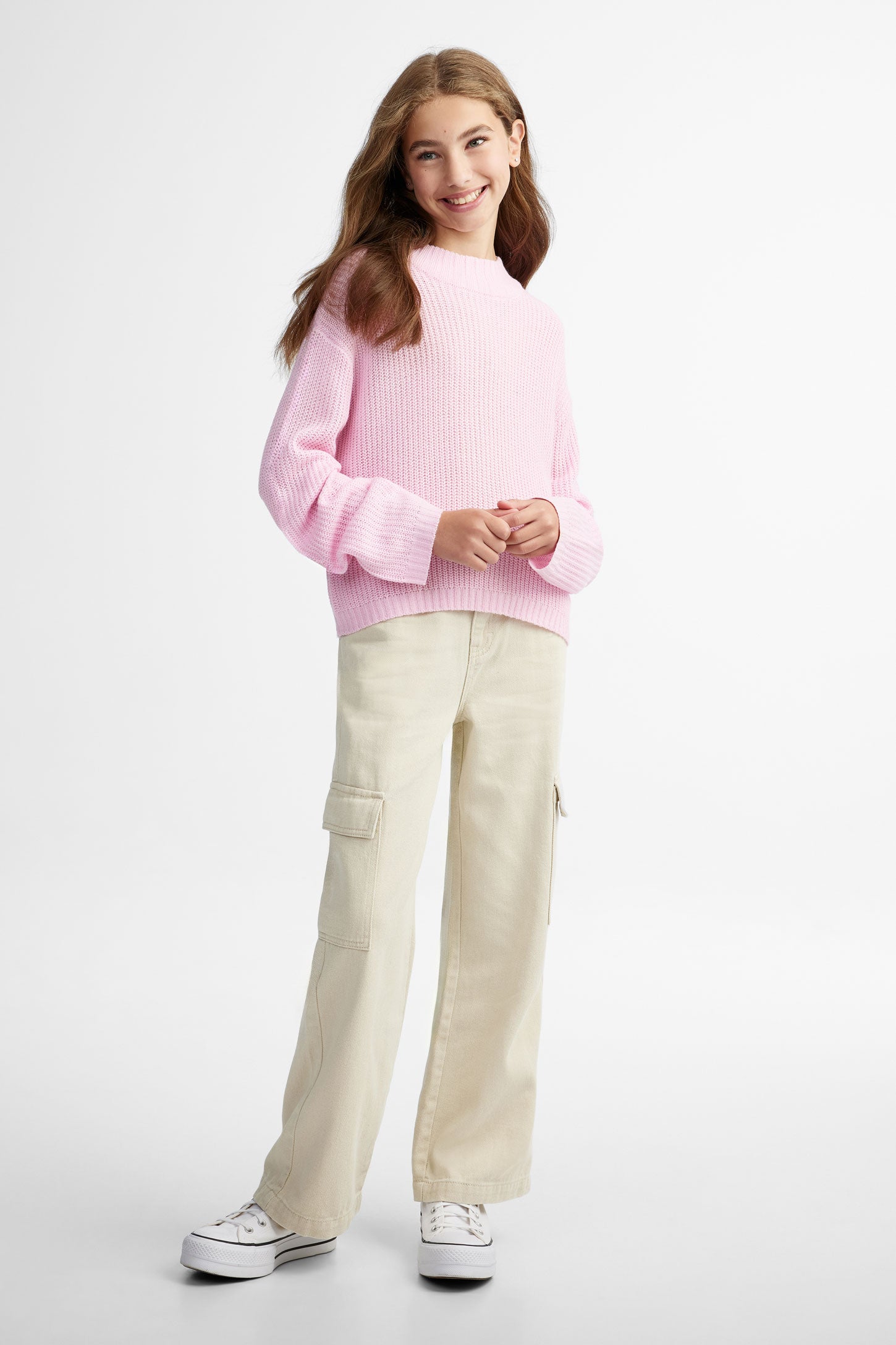 Chandail col montant en tricot - Ado fille && ROSE