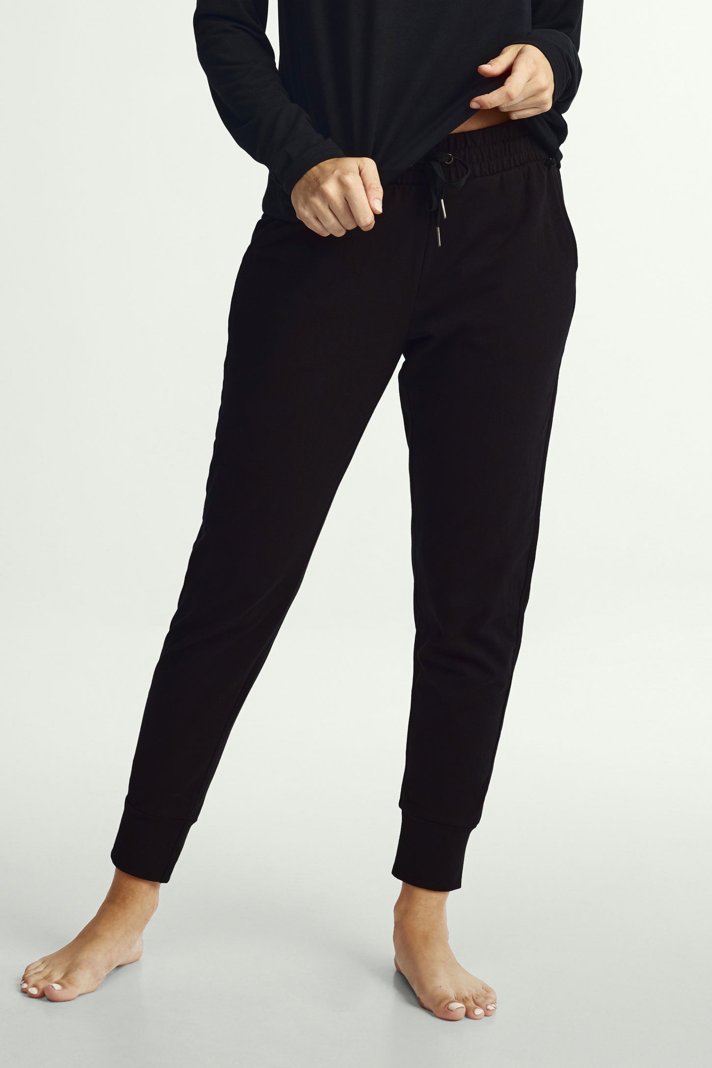 Pantalon jogger coton ouaté - Femme && NOIR