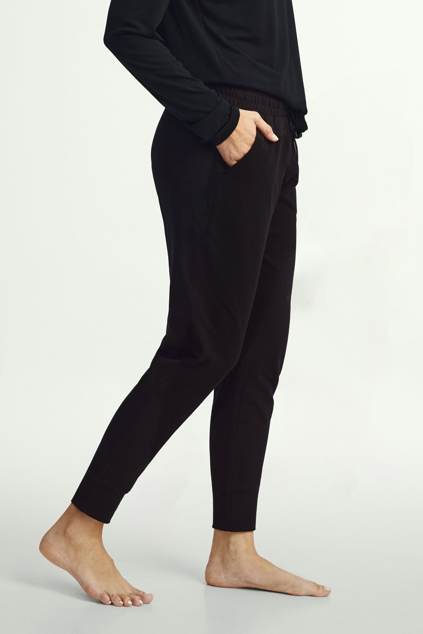 Pantalon jogger coton ouaté - Femme && NOIR