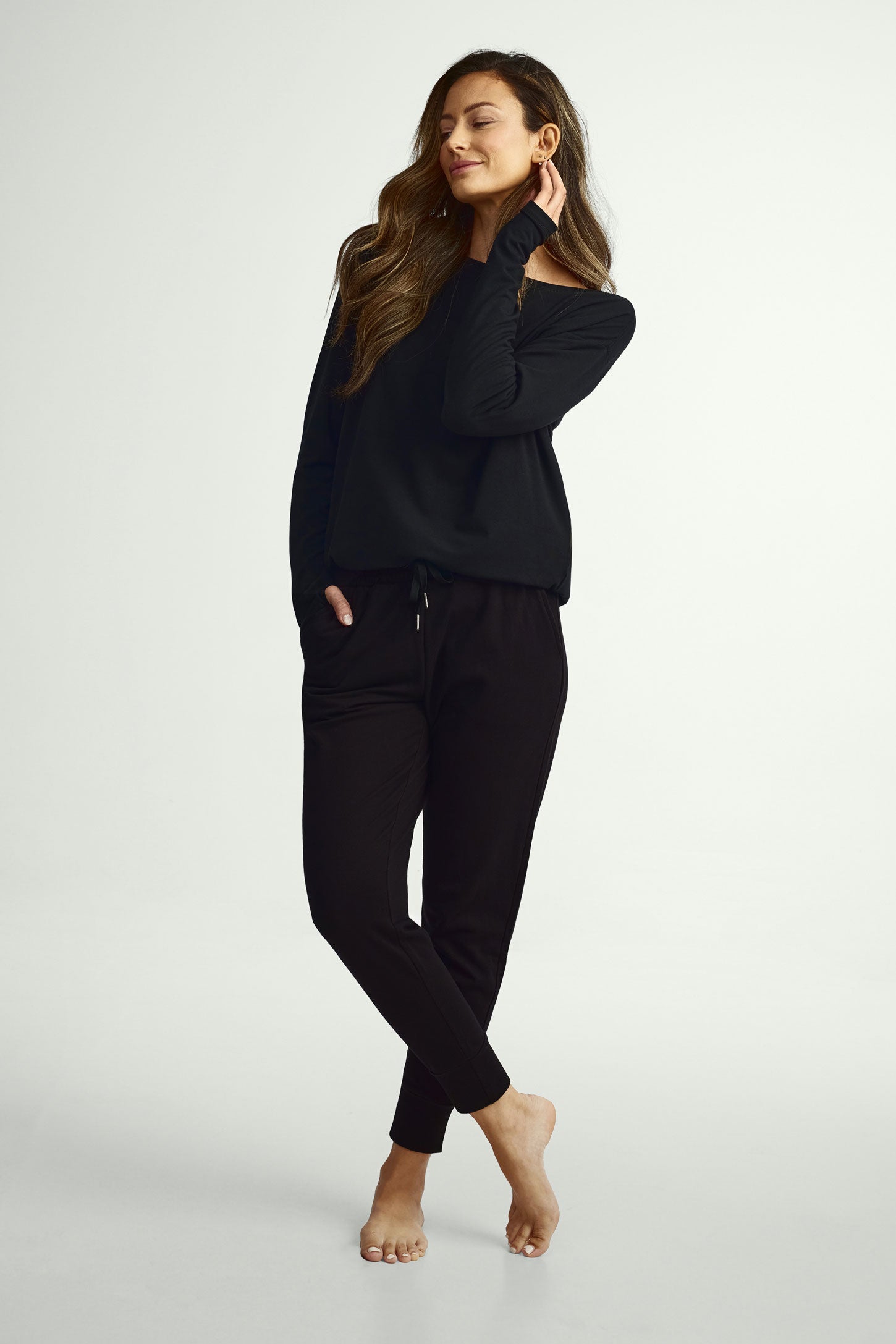 Pantalon jogger coton ouaté - Femme && NOIR