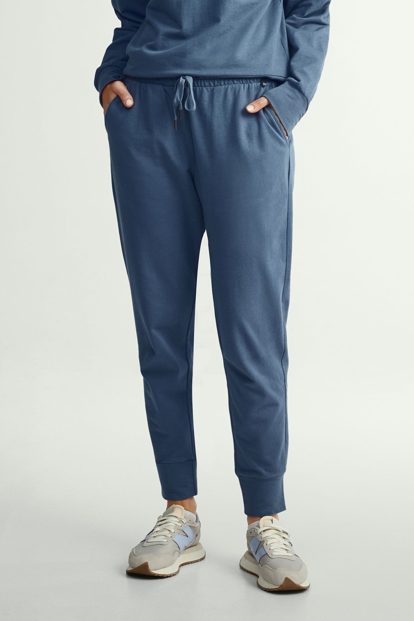 Pantalon jogger coton ouaté - Femme && BLEU