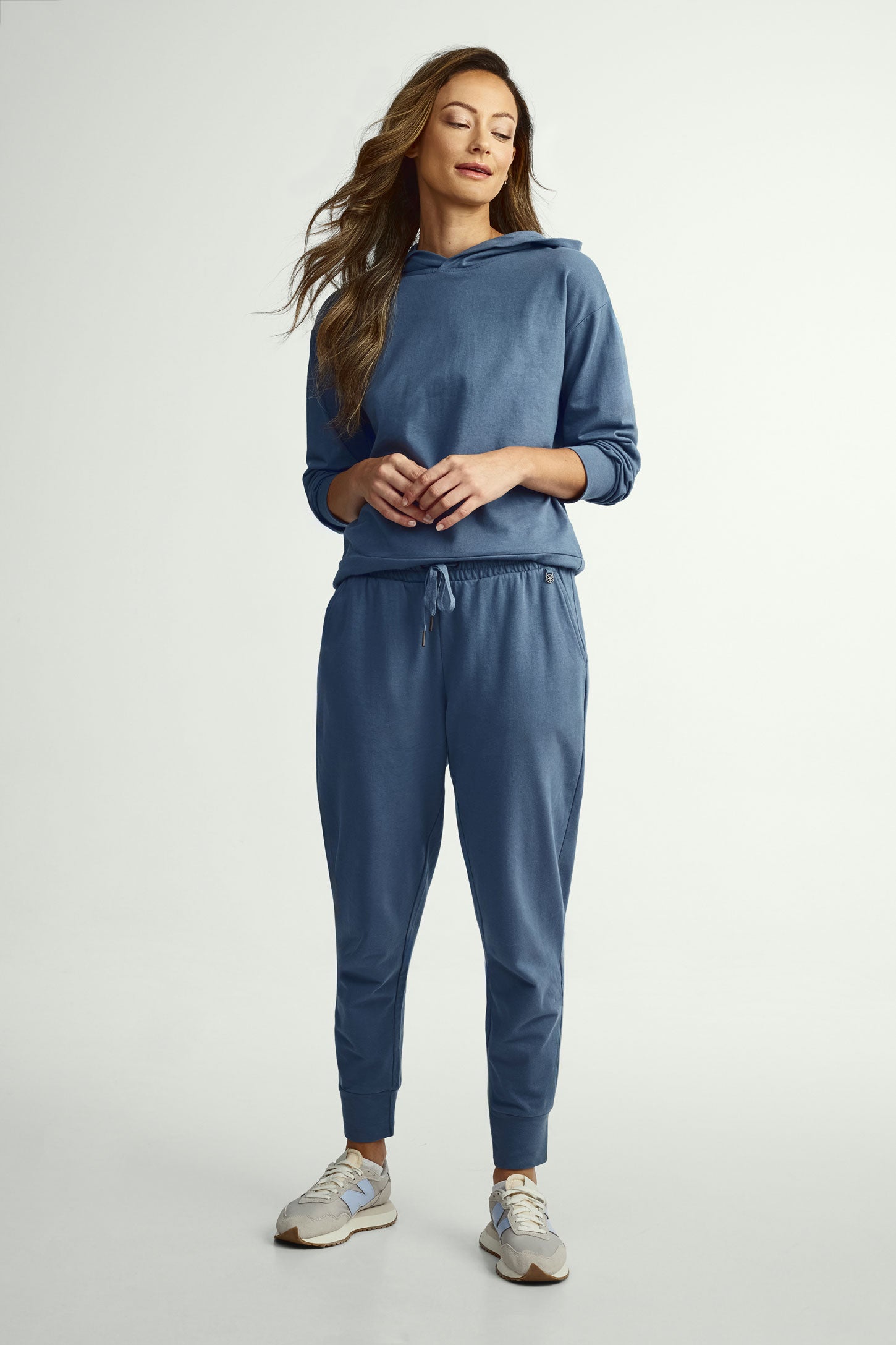 Pantalon jogger coton ouaté - Femme && BLEU