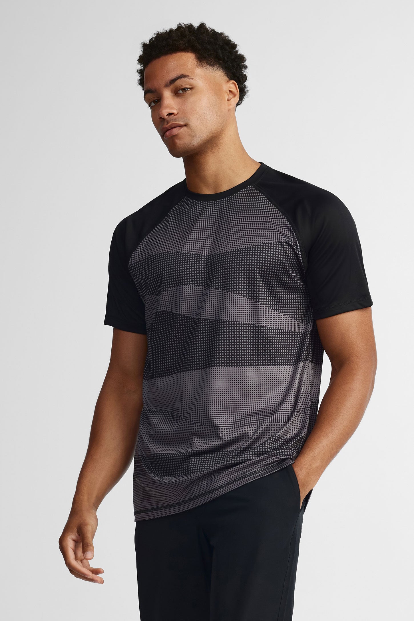 T-shirt athlétique - Homme && NOIR/MULTI