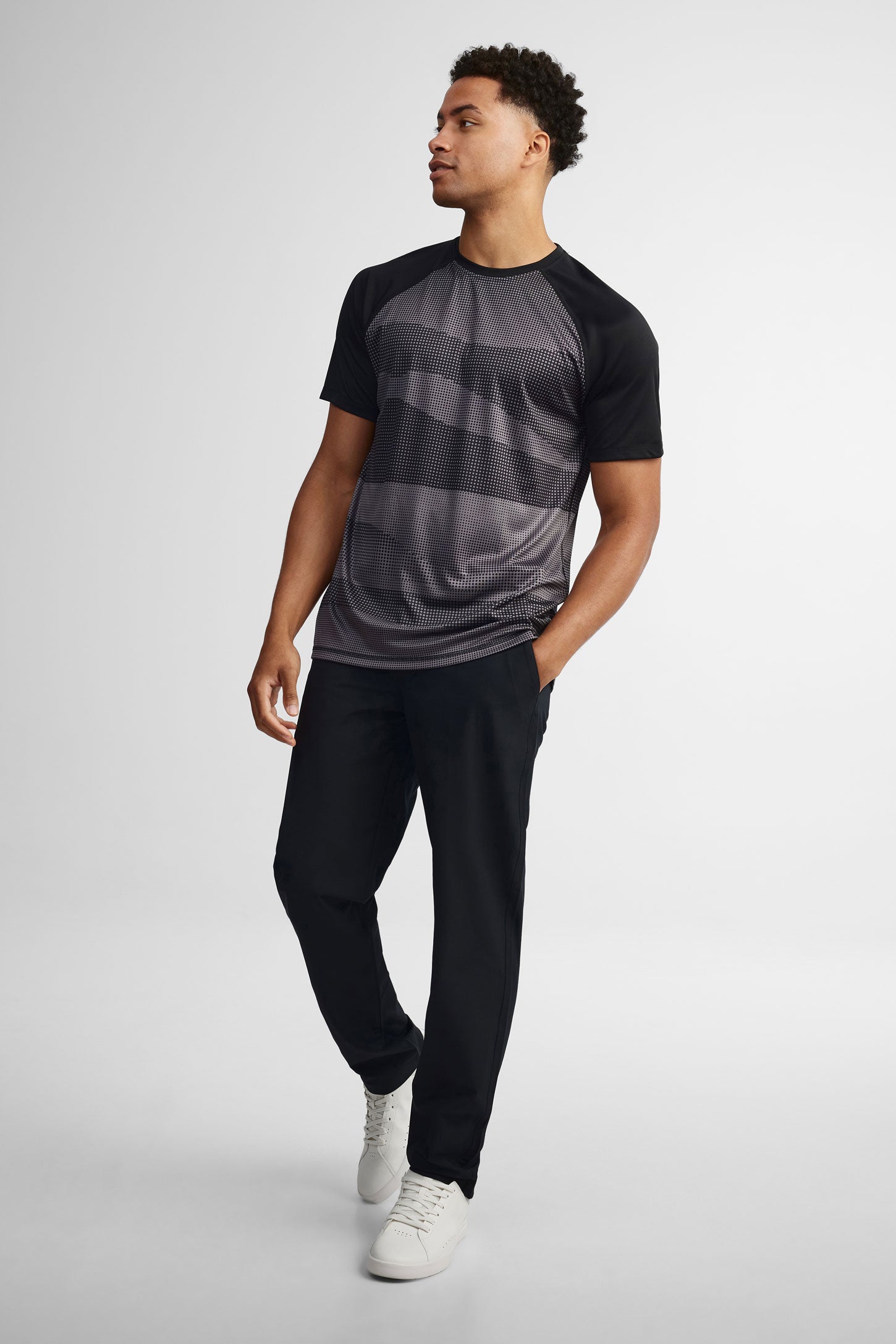 T-shirt athlétique - Homme && NOIR/MULTI