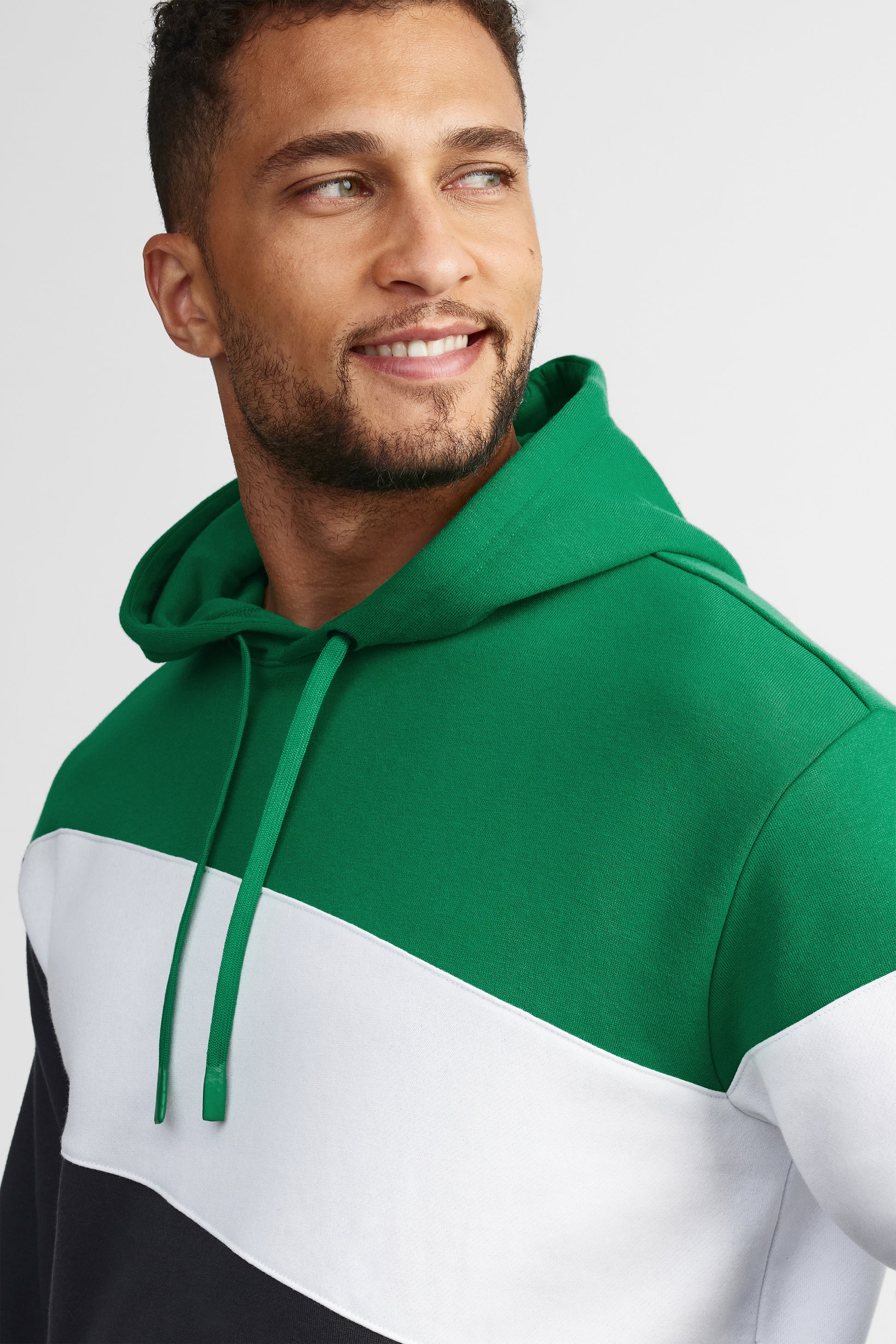 Chandail à capuchon coton ouaté - Homme && VERT