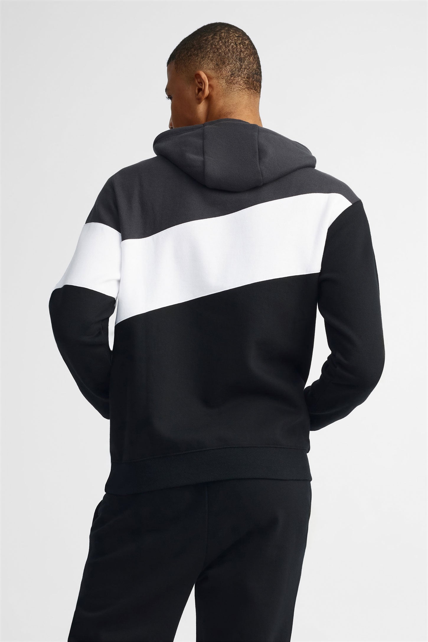 Chandail à capuchon coton ouaté - Homme && GRIS FONCE