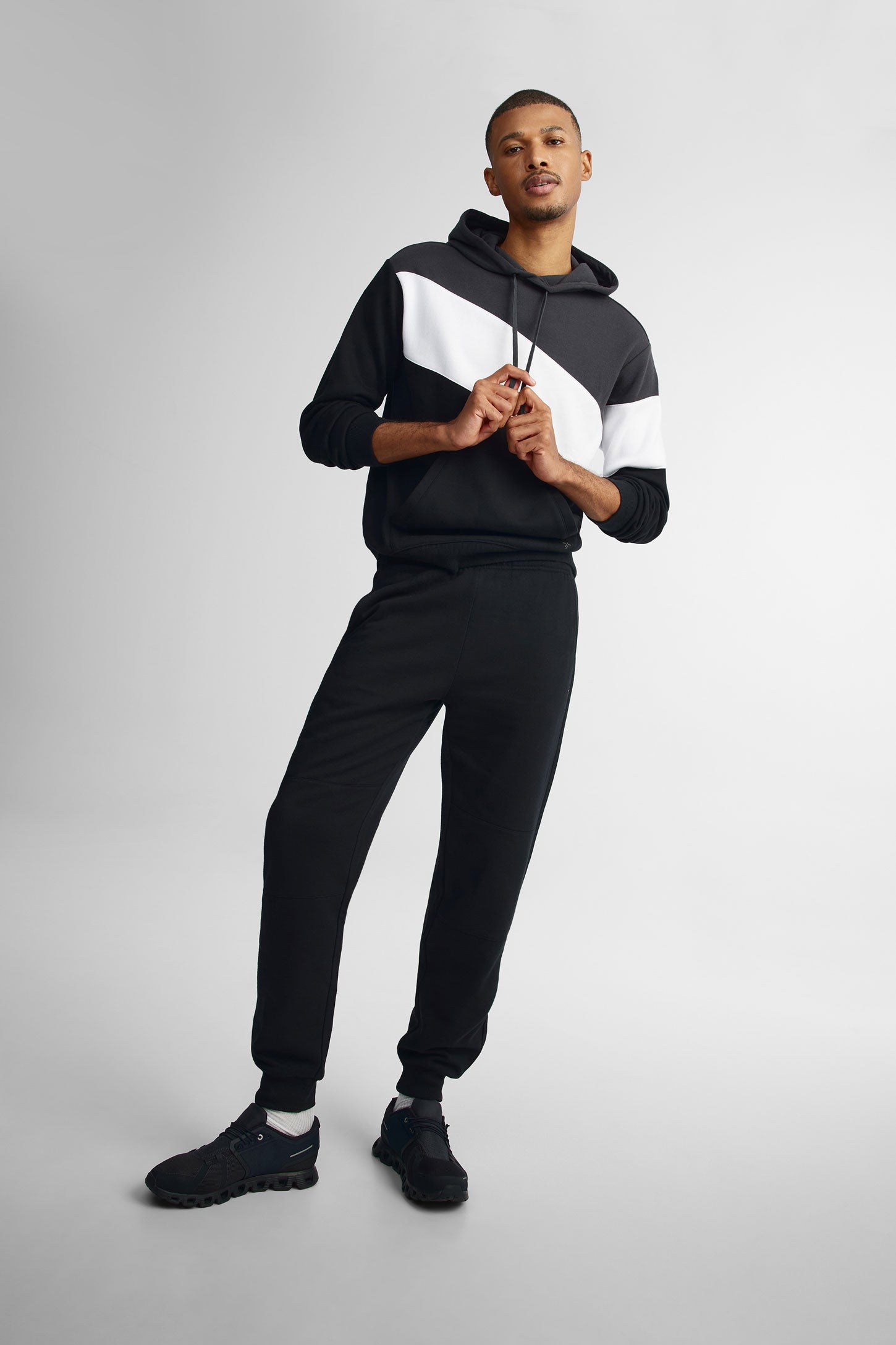 Chandail à capuchon coton ouaté - Homme && GRIS FONCE