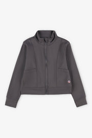 Veste athlétique extensible - Enfant fille && GRIS FONCE