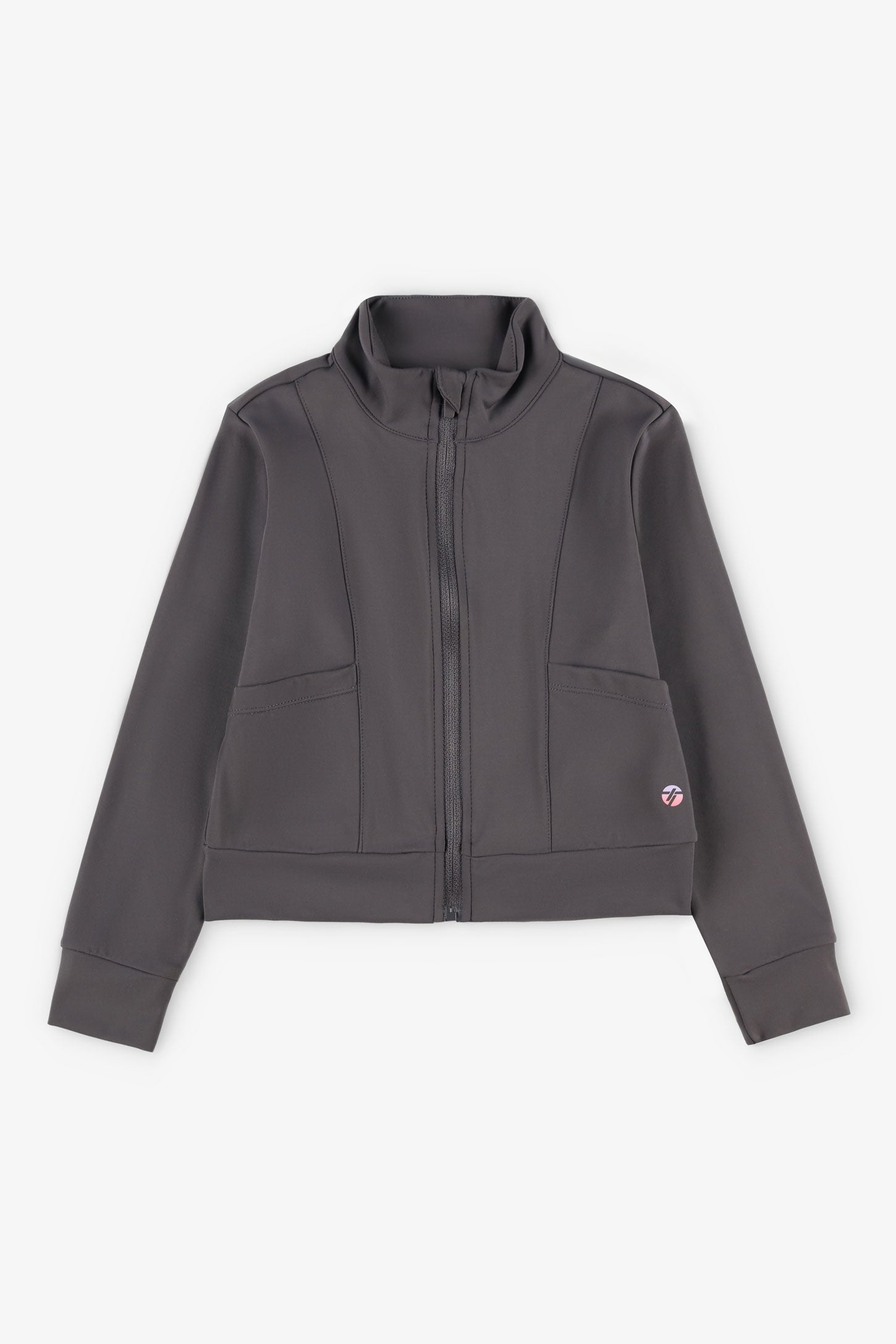 Veste athlétique extensible - Enfant fille && GRIS FONCE