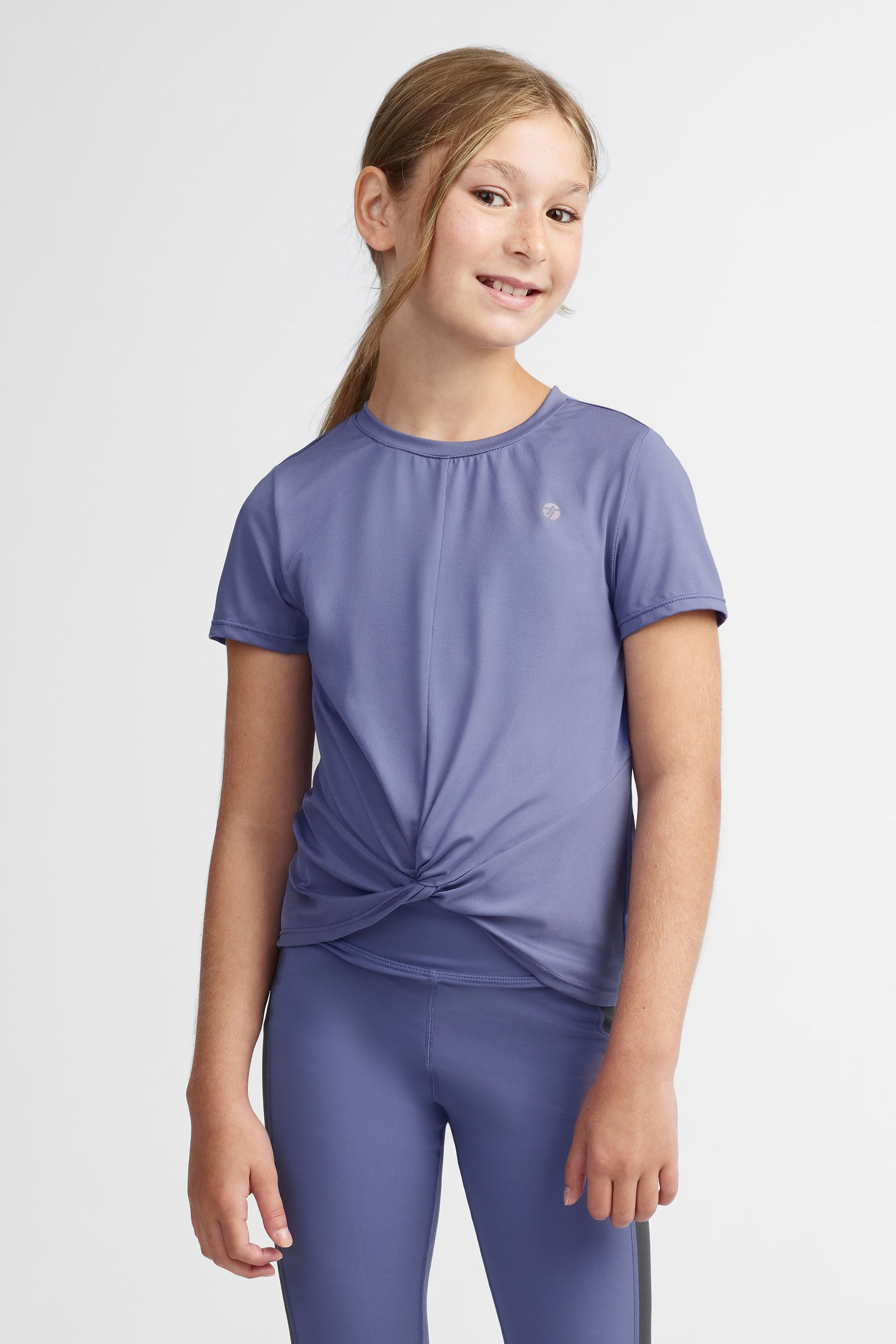 T-shirt noué athlétique - Ado fille && BLEU