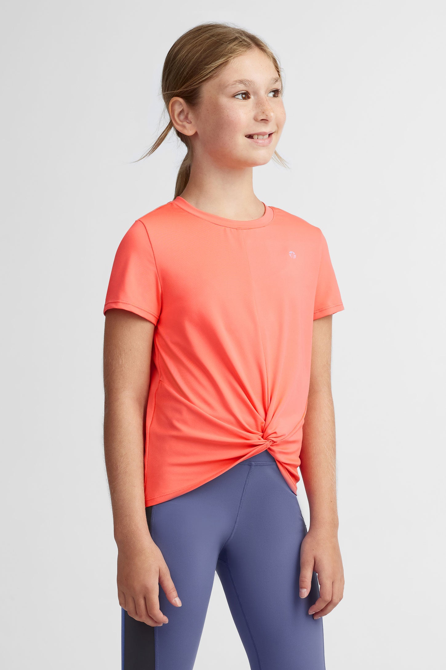 T-shirt noué athlétique - Ado fille && CORAIL