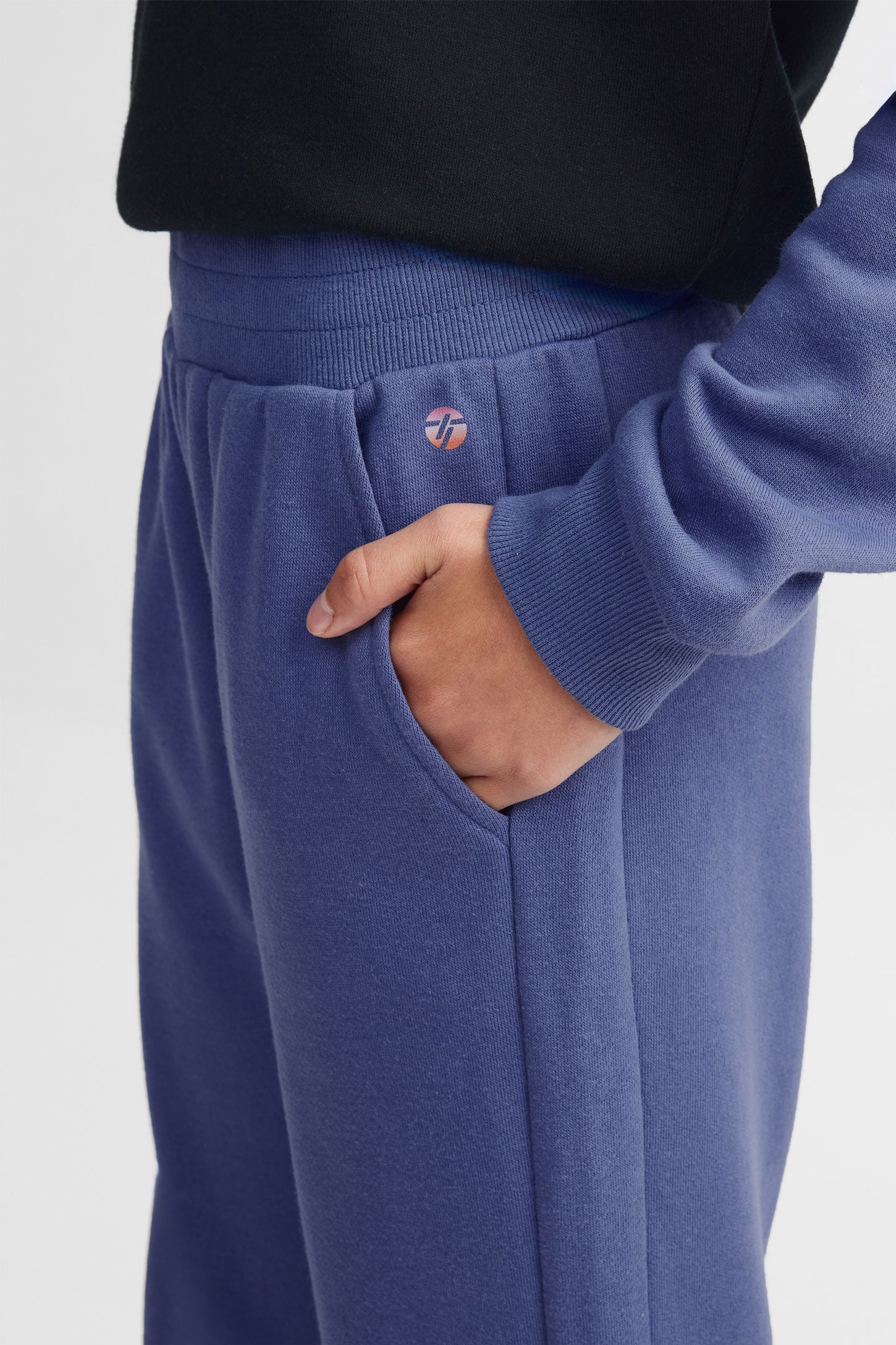 Pantalon jogger athlétique coton ouaté - Ado fille && BLEU