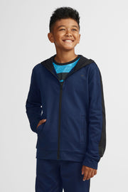 Veste à capuchon athlétique - Ado garçon && BLEU MARINE