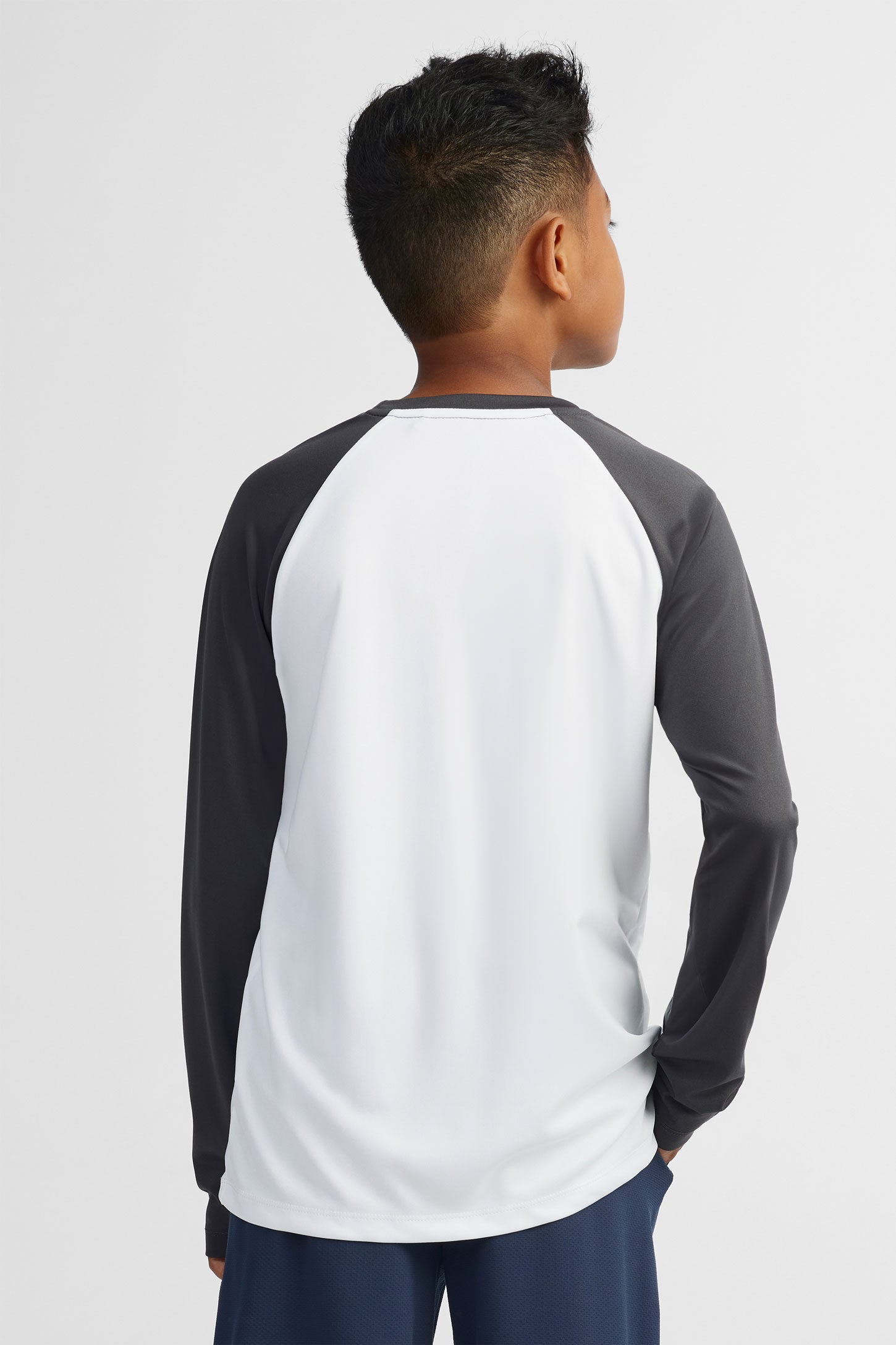 Chandail manches longues athlétique - Ado garçon && BLANC