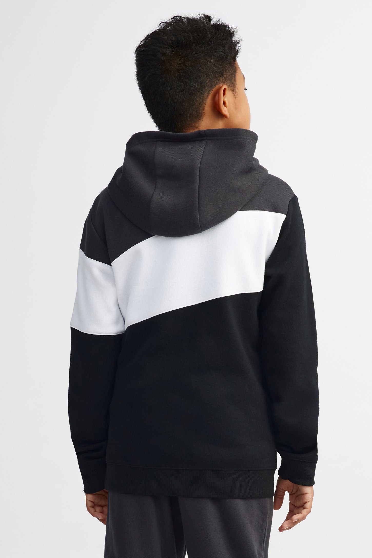 Chandail à capuchon coton ouaté - Ado garçon && NOIR