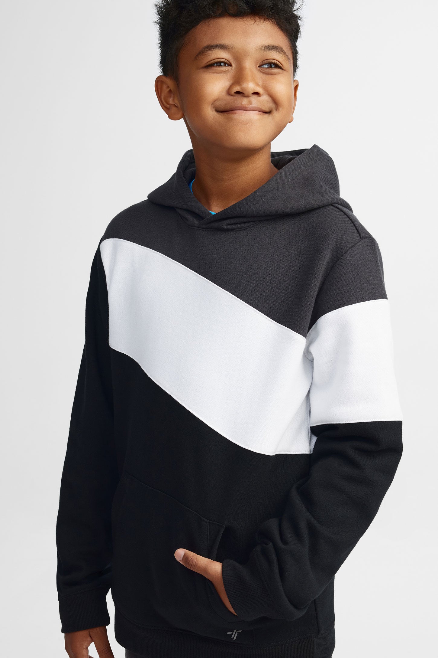 Chandail à capuchon coton ouaté - Ado garçon && NOIR