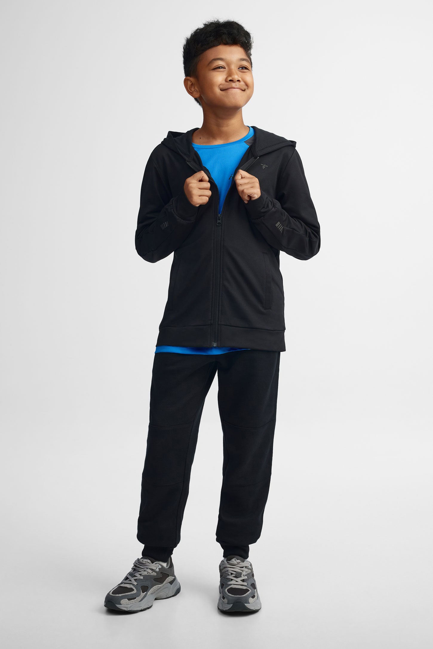 Pantalon jogger coton ouaté - Ado garçon && NOIR