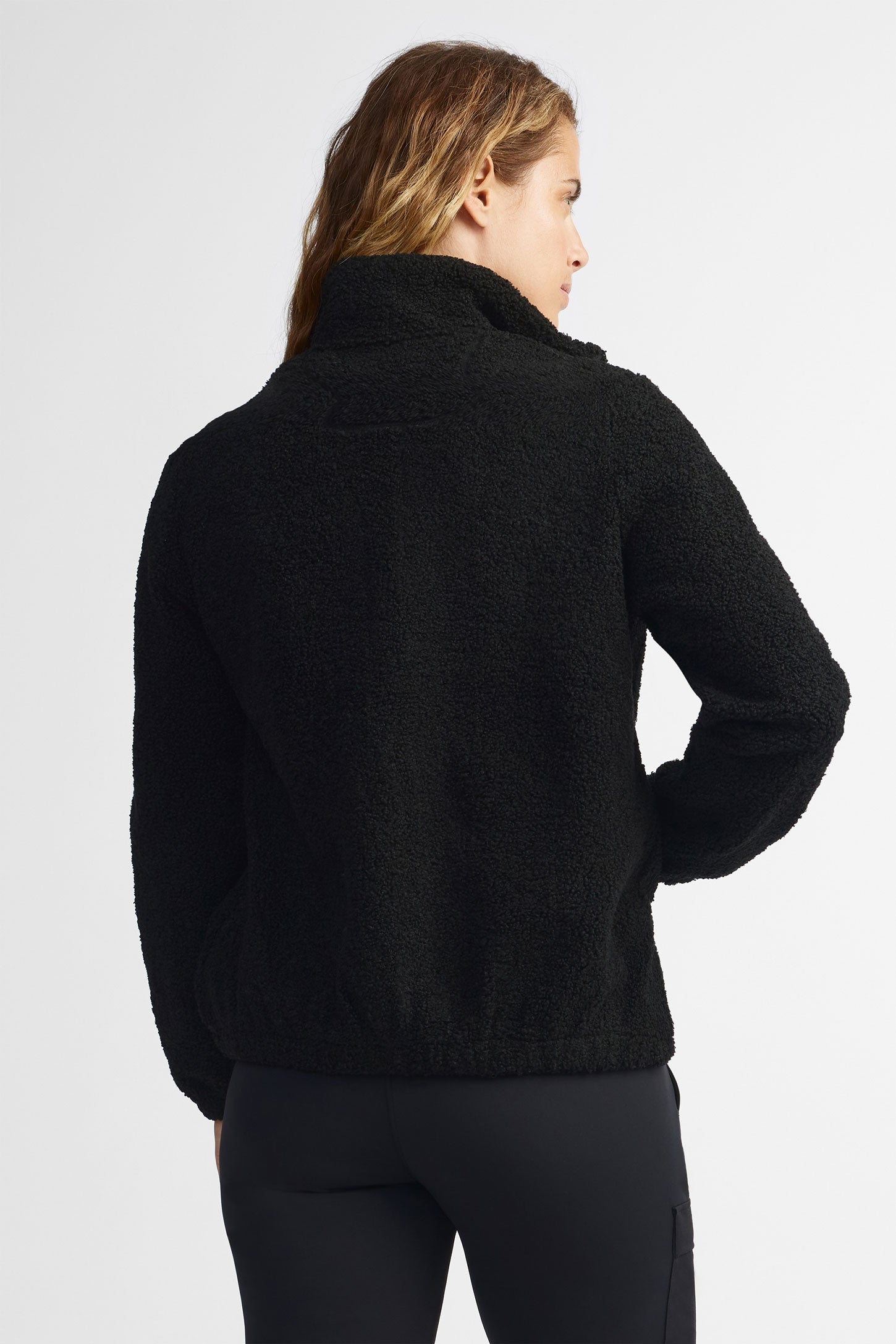 Veste col montant en sherpa BM - Femme && NOIR