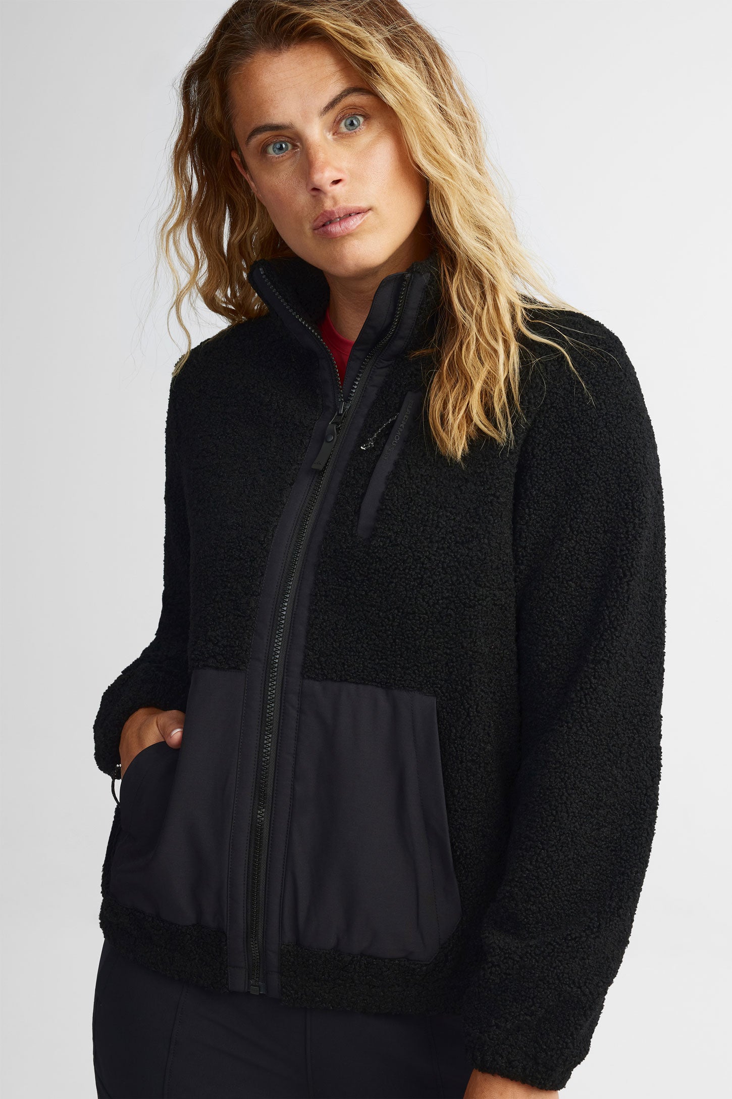Veste col montant en sherpa BM - Femme && NOIR