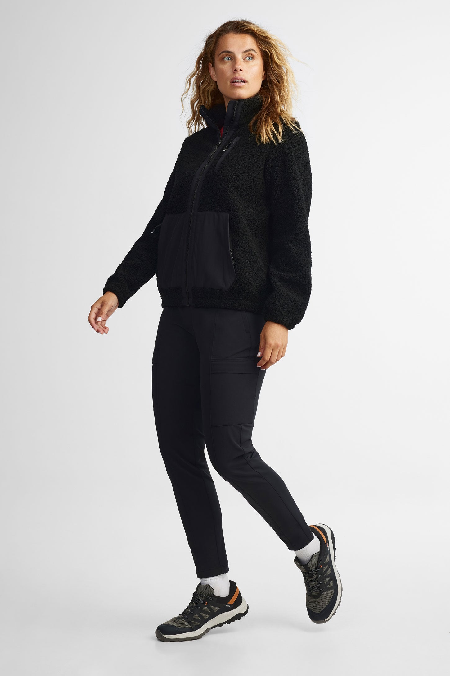 Veste col montant en sherpa BM - Femme && NOIR