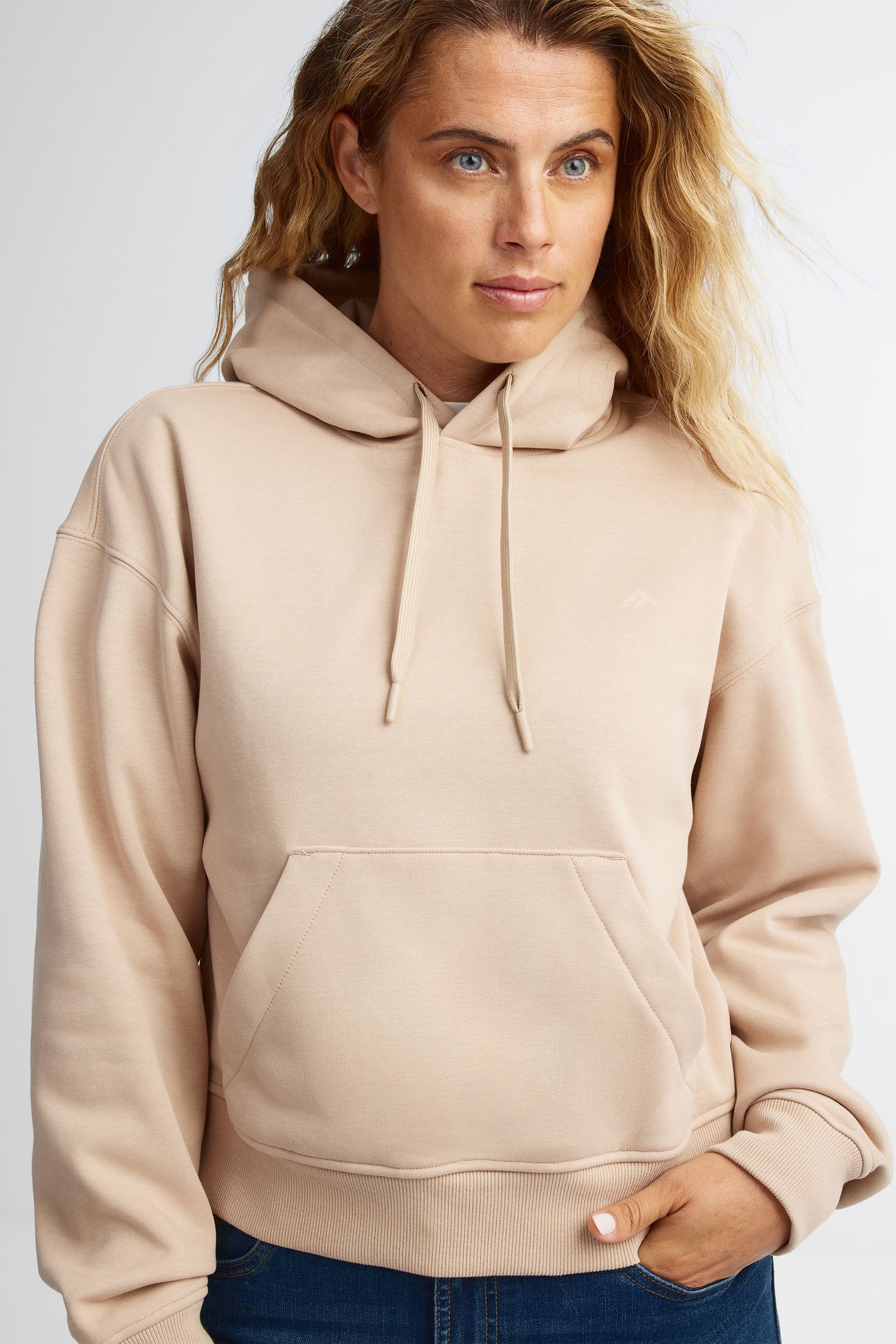 Chandail à capuchon coton ouaté - Femme && BEIGE