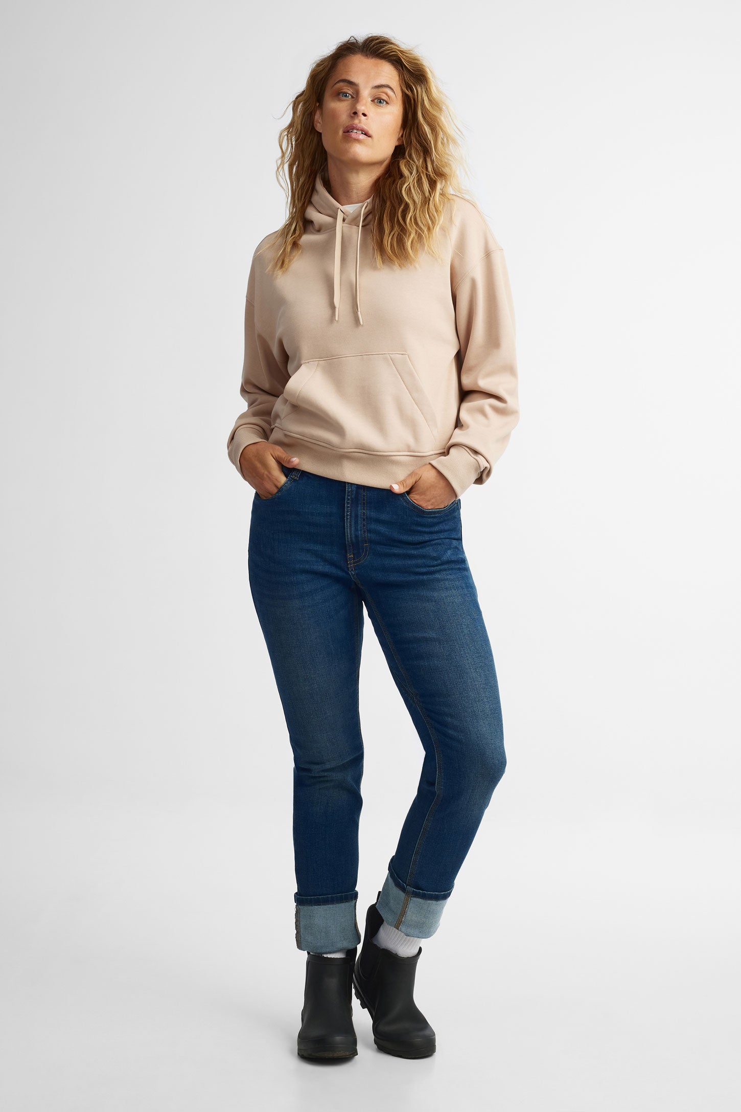 Chandail à capuchon coton ouaté - Femme && BEIGE