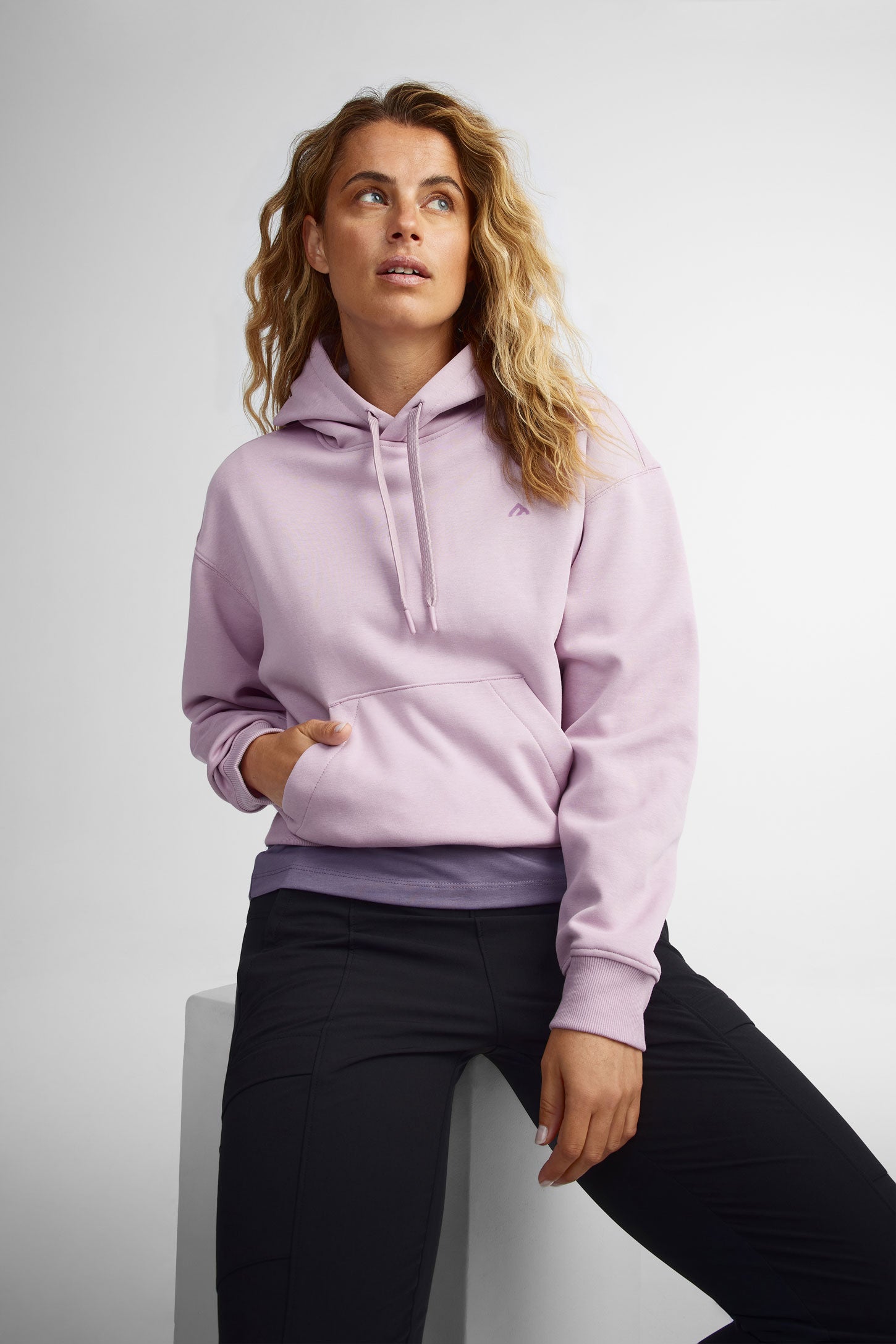 Chandail à capuchon coton ouaté - Femme && MAUVE PALE