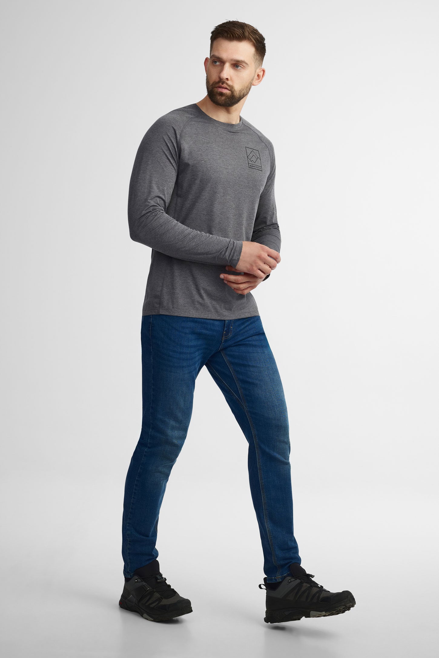 Chandail col rond manches longues BM,  2/50$ - Homme && CHARBON MIXTE