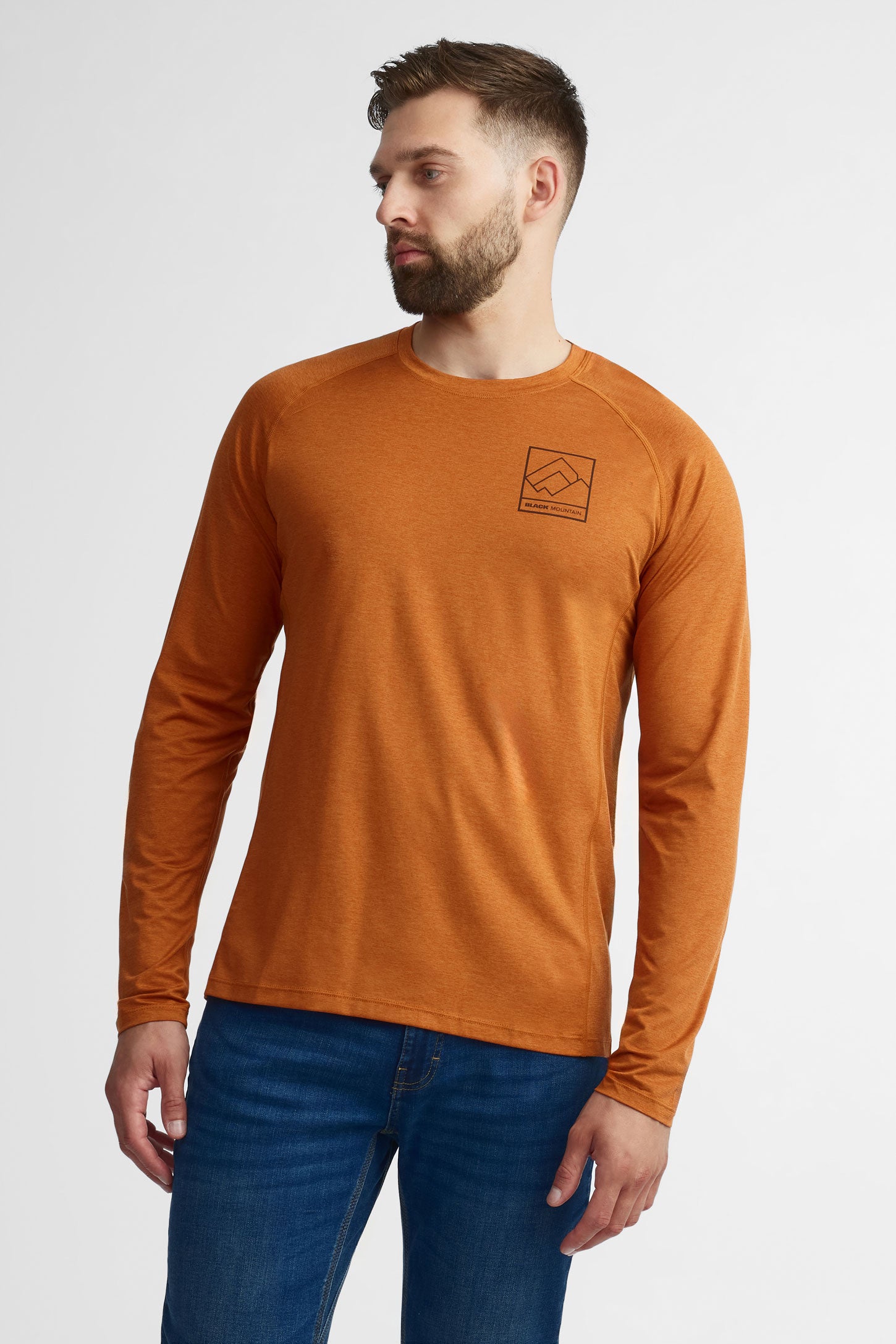 Chandail col rond manches longues BM,  2/50$ - Homme && ORANGE
