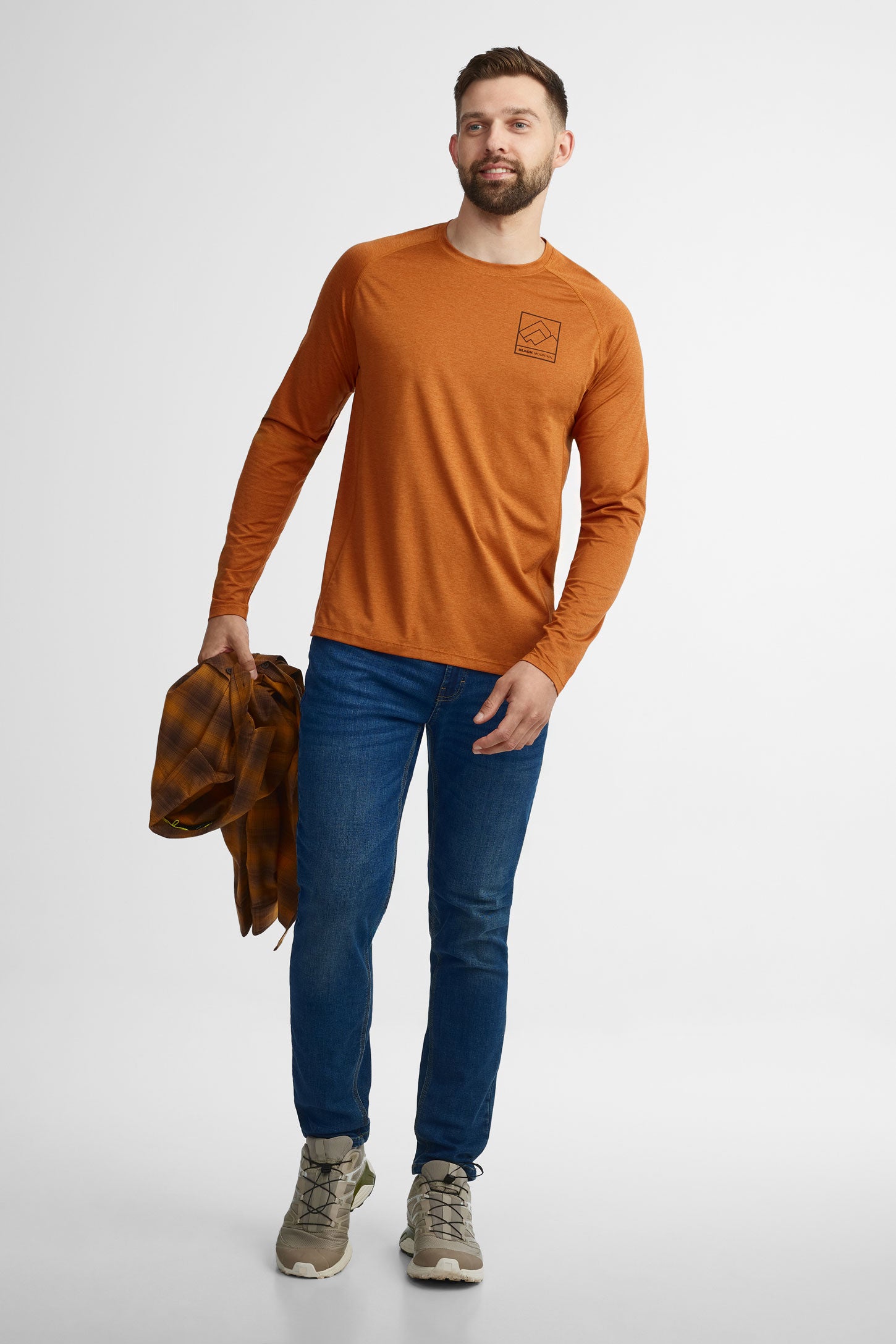 Chandail col rond manches longues BM,  2/50$ - Homme && ORANGE