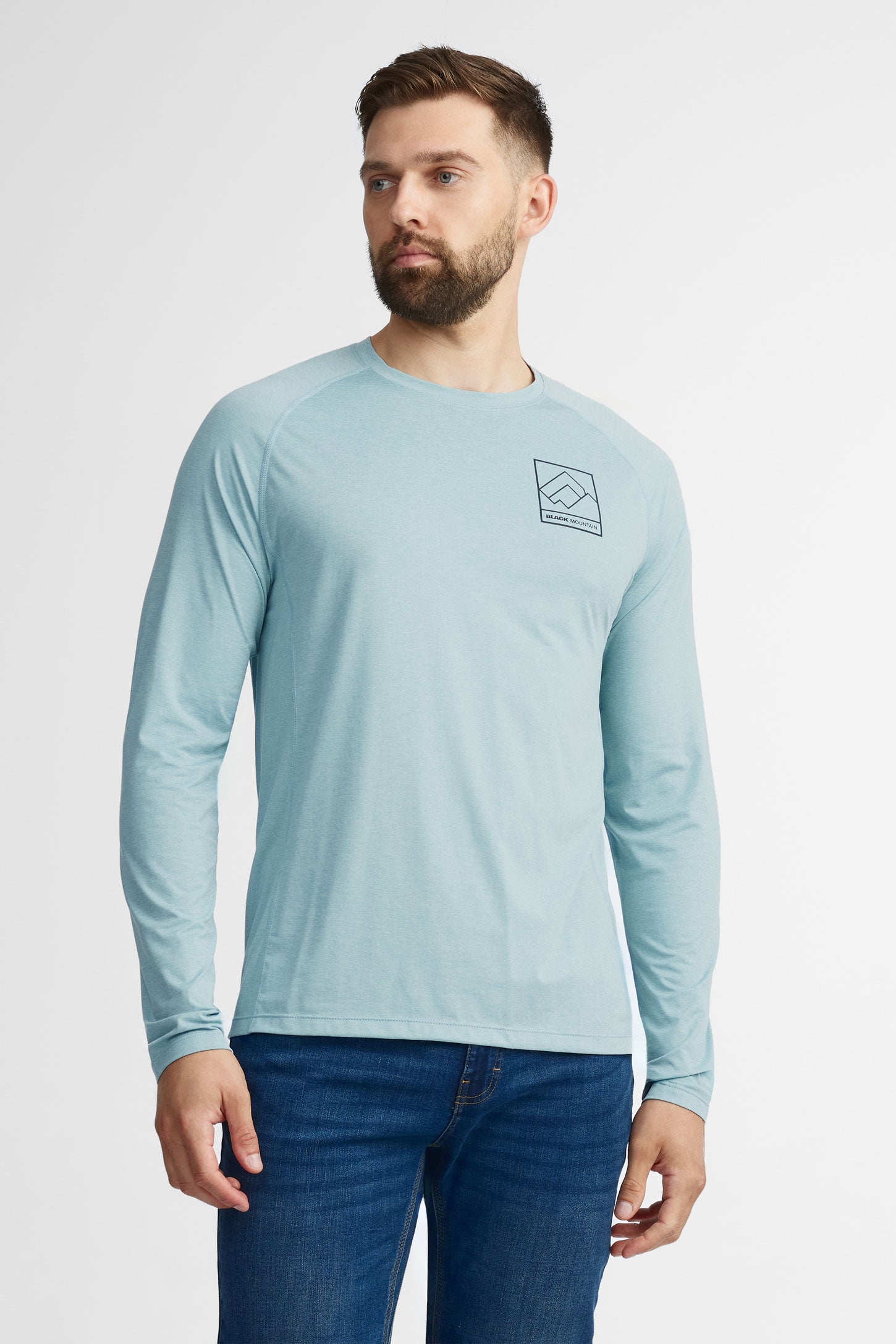 Chandail col rond manches longues BM,  2/50$ - Homme && BLEU MIXTE