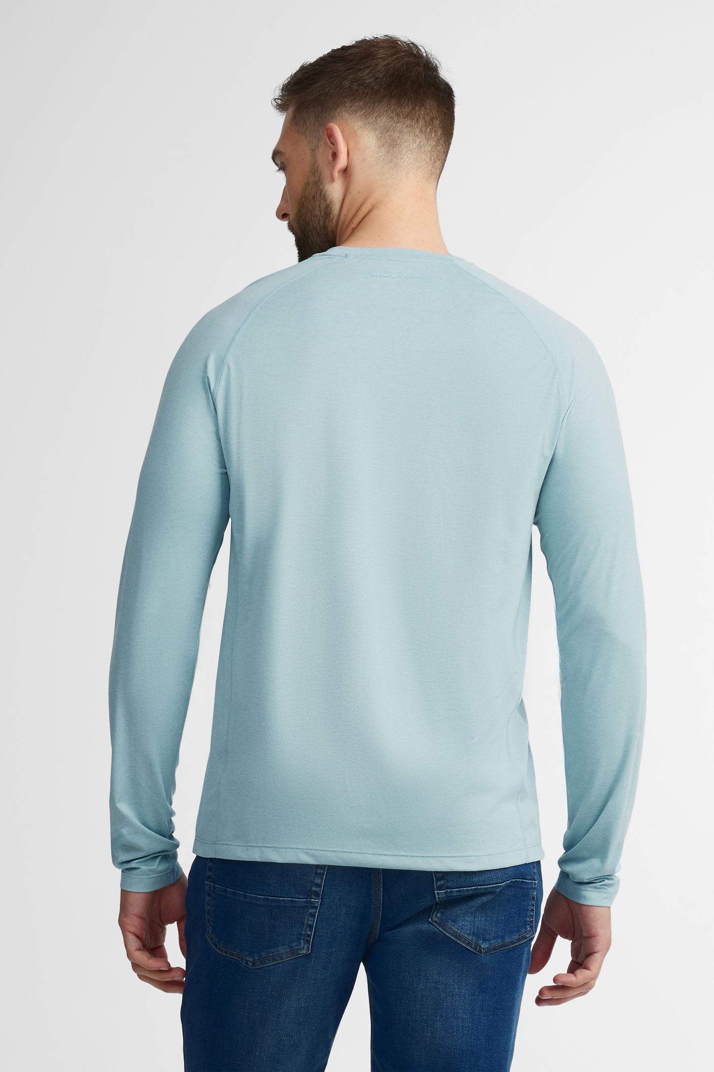 Chandail col rond manches longues BM,  2/50$ - Homme && BLEU MIXTE
