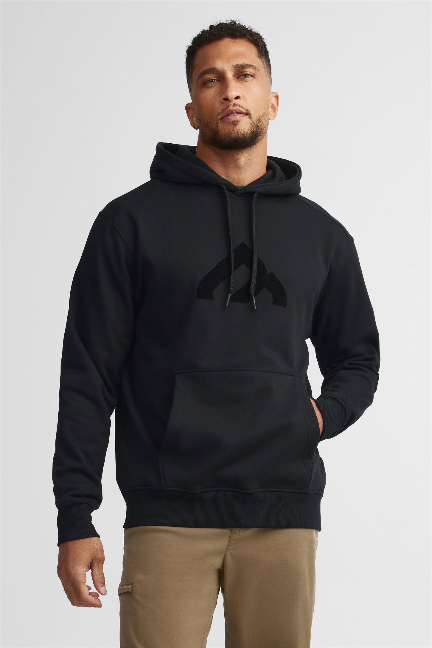 Chandail à capuchon coton ouaté BM - Homme && NOIR