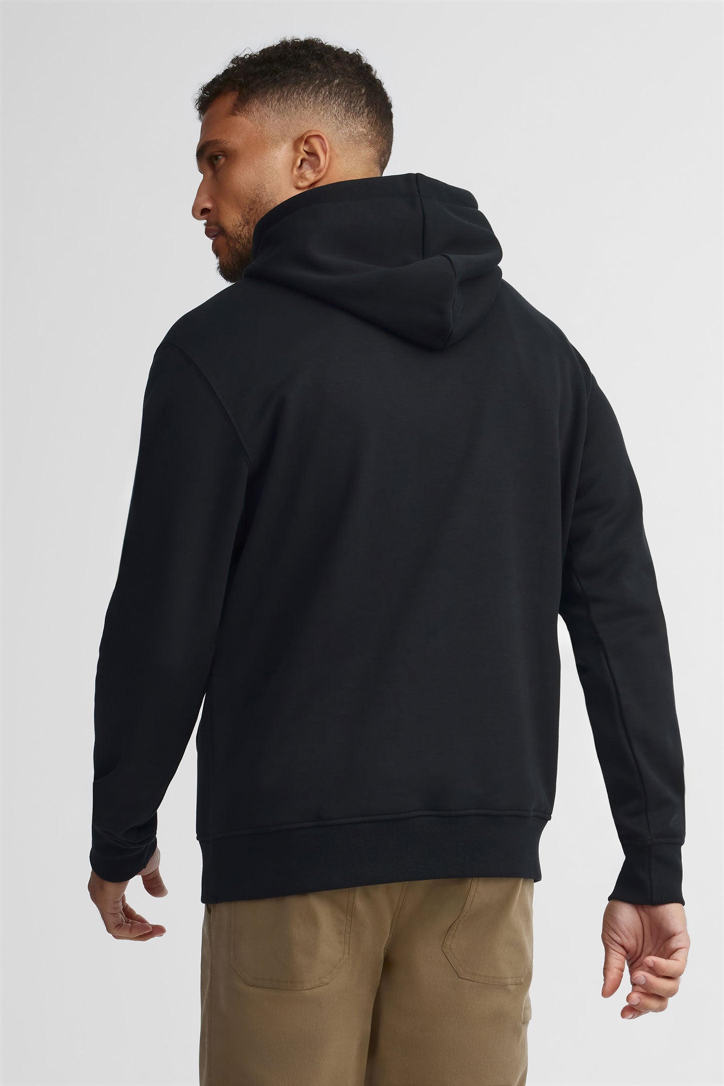 Chandail à capuchon coton ouaté BM - Homme && NOIR